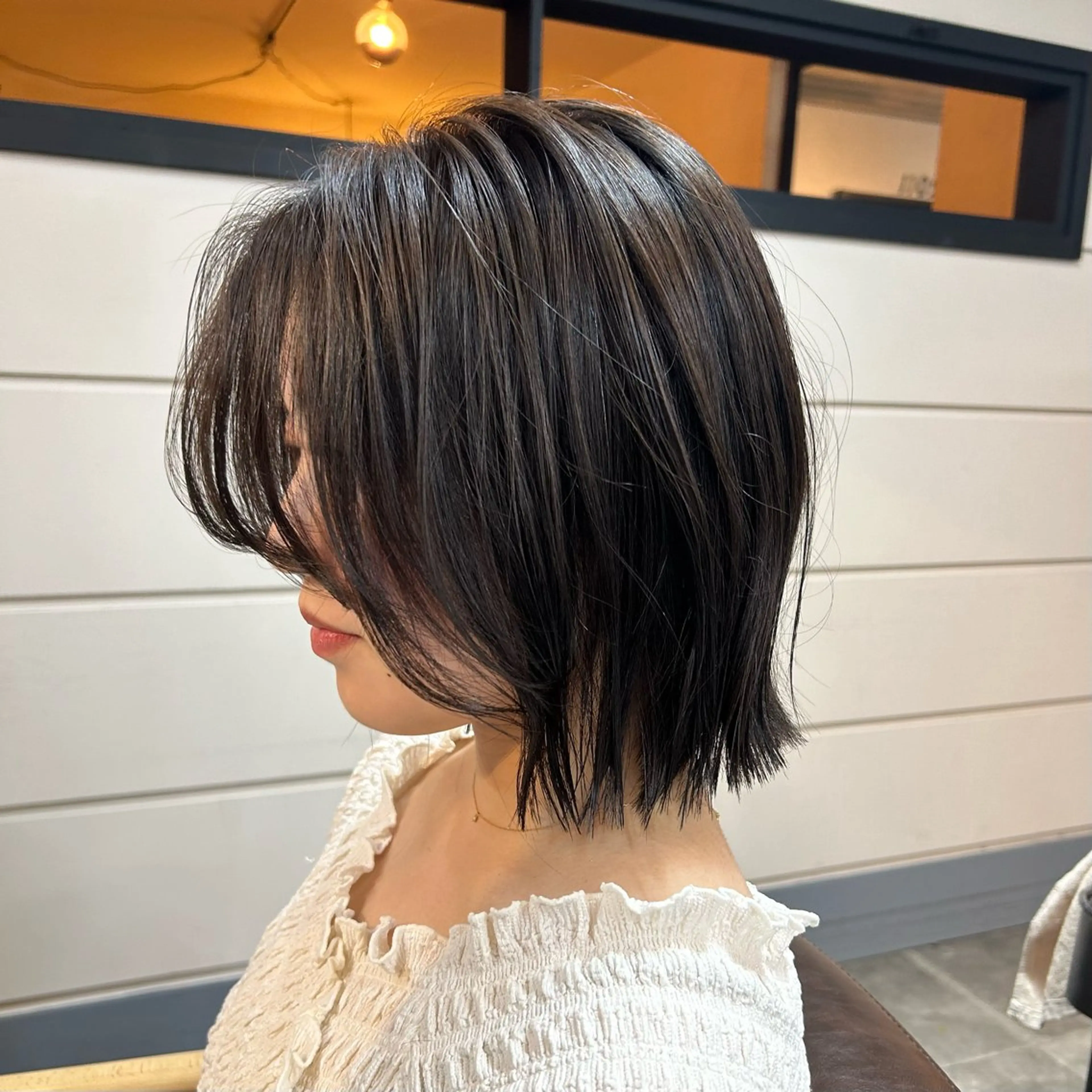 ミディアム カラー ボブレイヤー ボブ 韓国風ヘア レイヤーカット ボブ/レイヤーボブ/ 竹原湧太【LUAU】のヘアスタイル