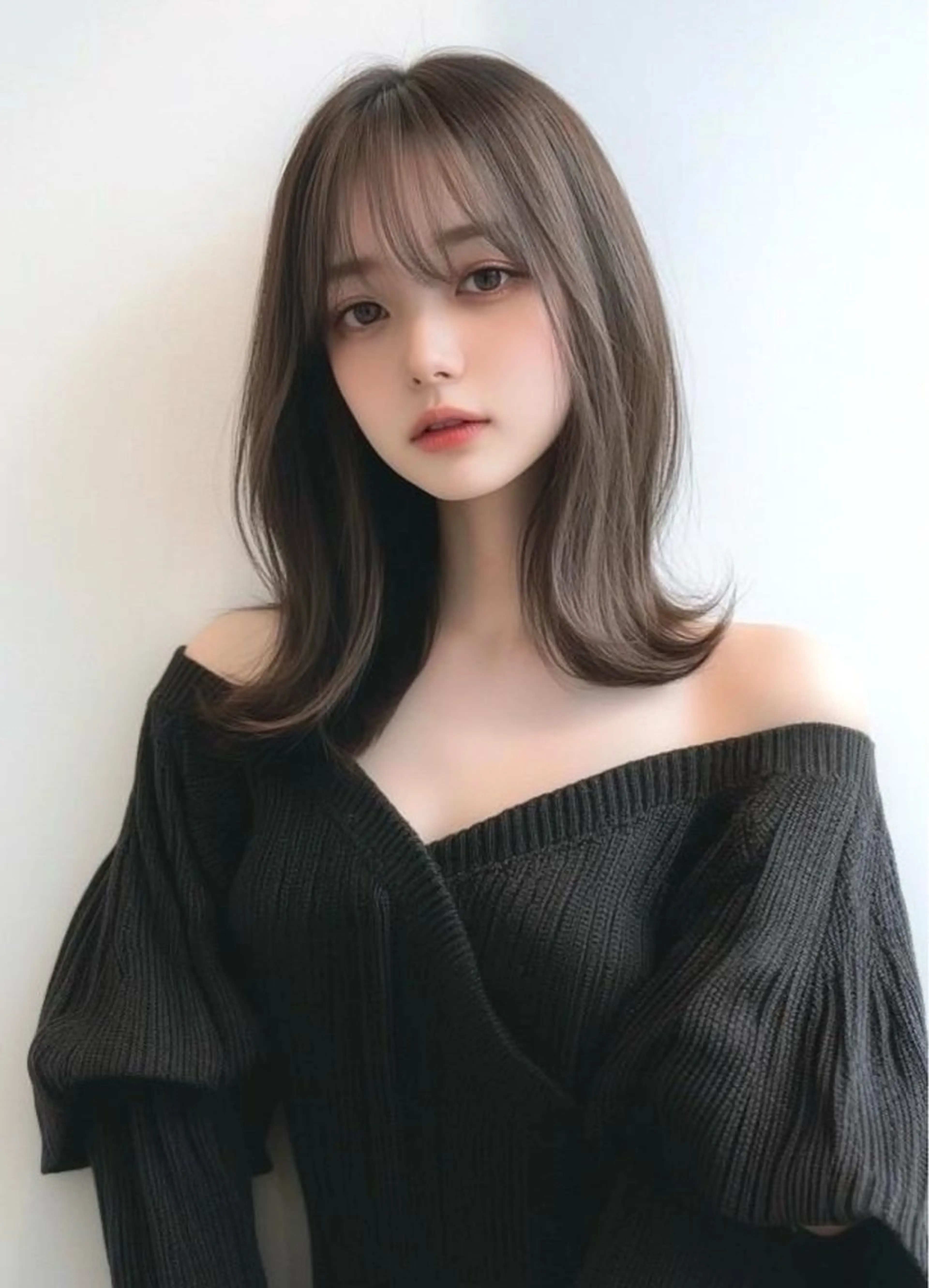 ミディアム カラー ベージュカラー オリーブベージュ 縮毛矯正 特化生田のヘアスタイル