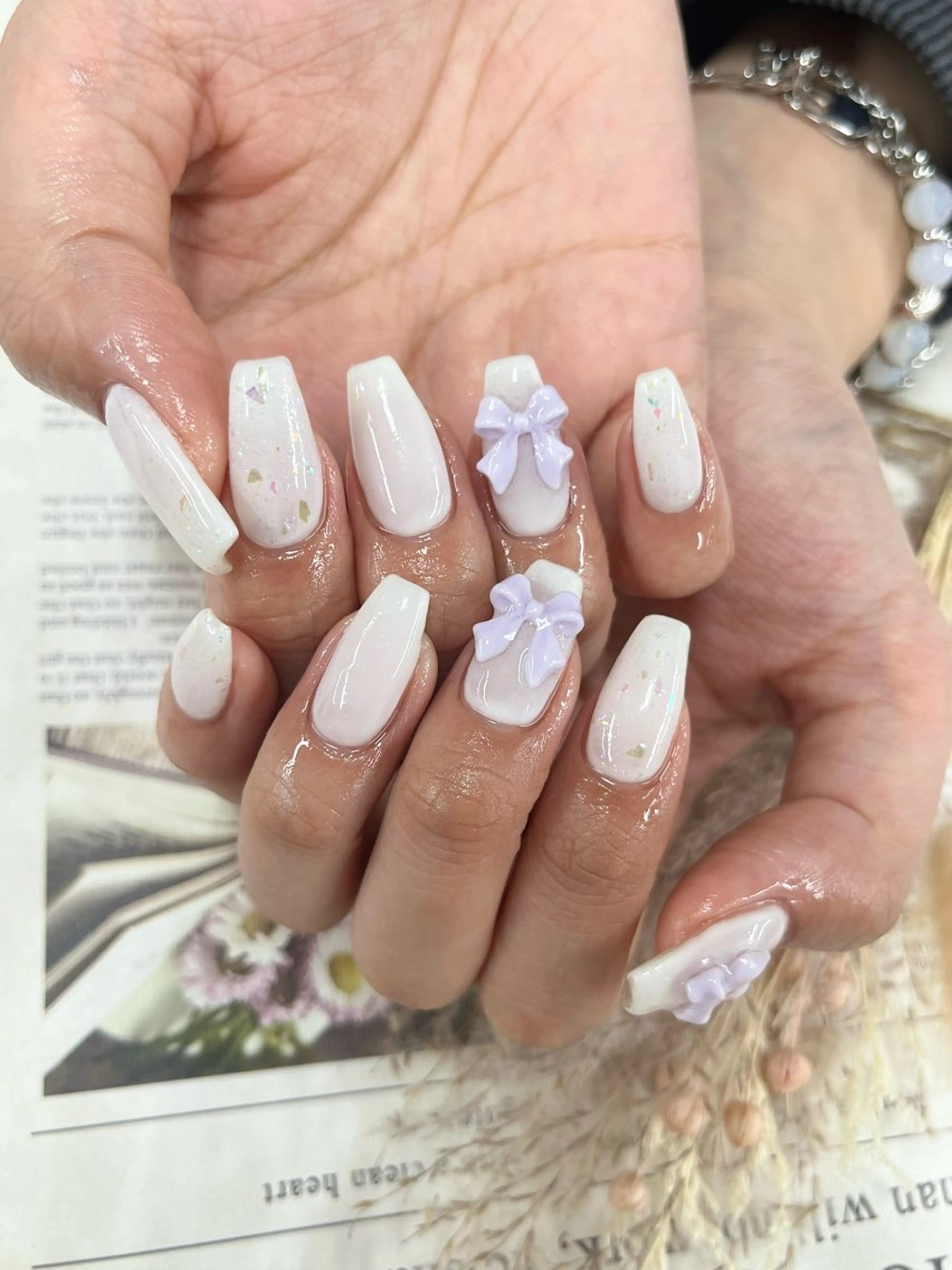 ネイル リボン ハンドネイル Basic町田本店 Suzunaのネイルデザイン