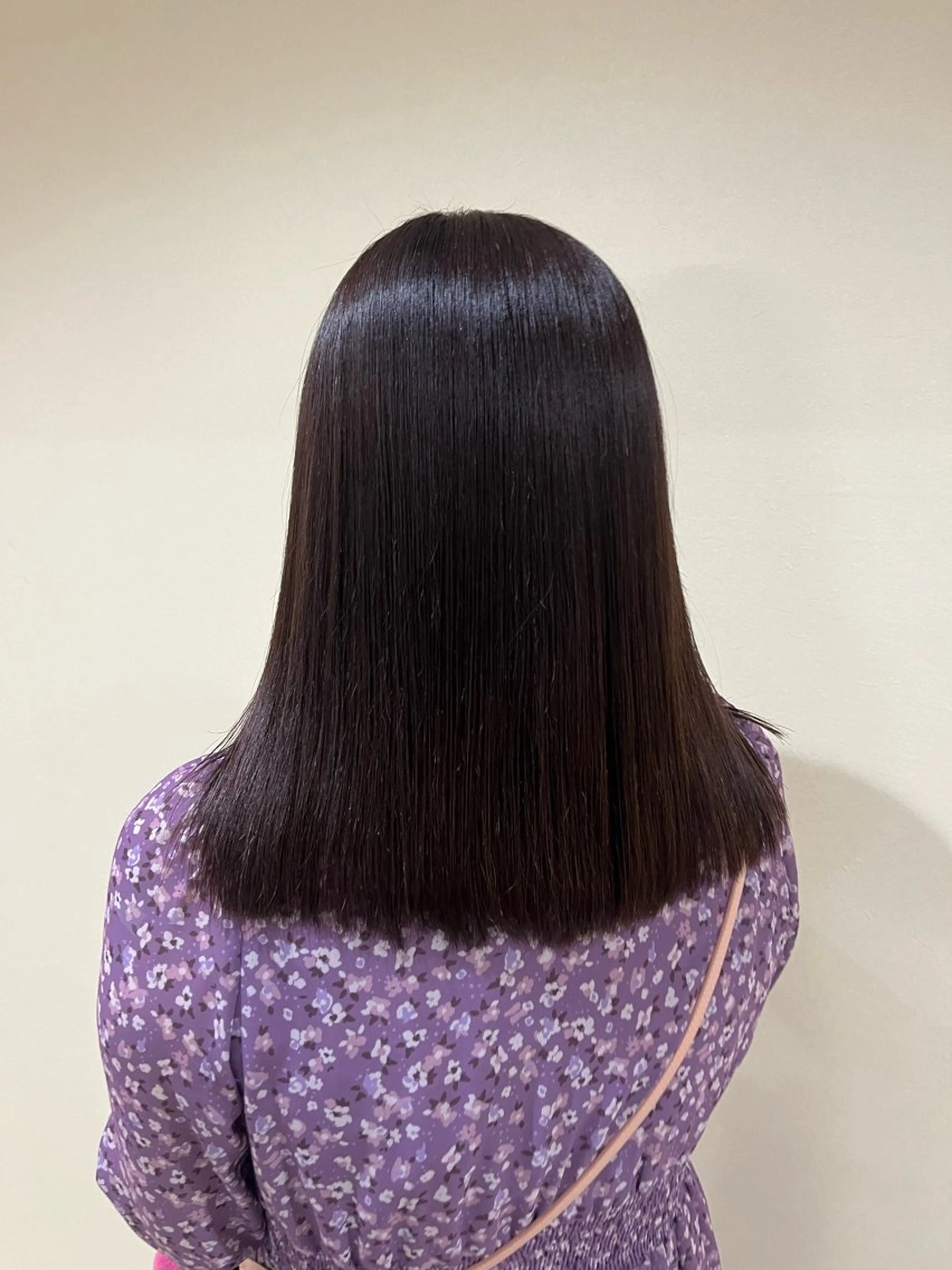 セミロング カラー 艶カラー/暗髪/韓国 /着付け/ムカワのヘアスタイル