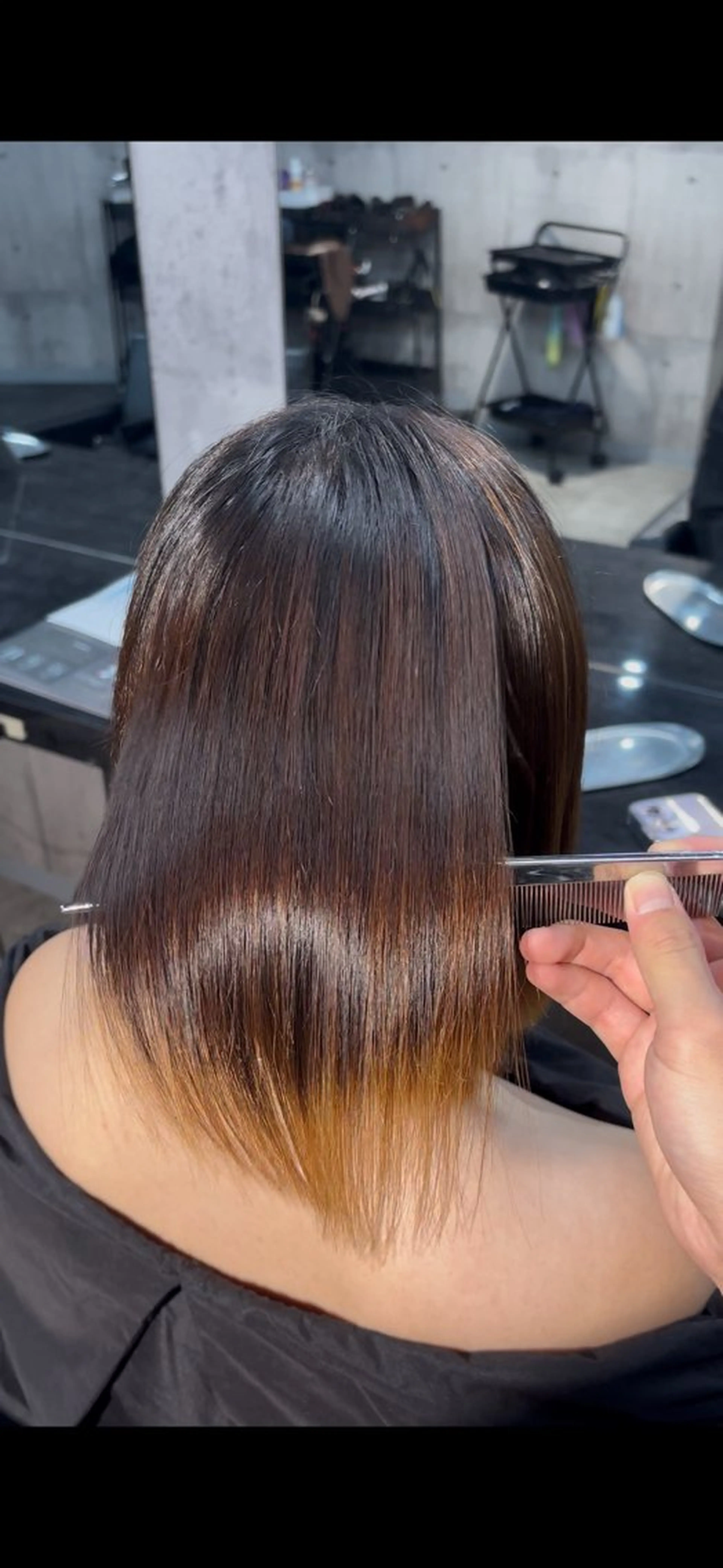 ミディアム 縮毛矯正 縮毛矯正 溝渕朋也 /髪質改善ストレートのヘアスタイル