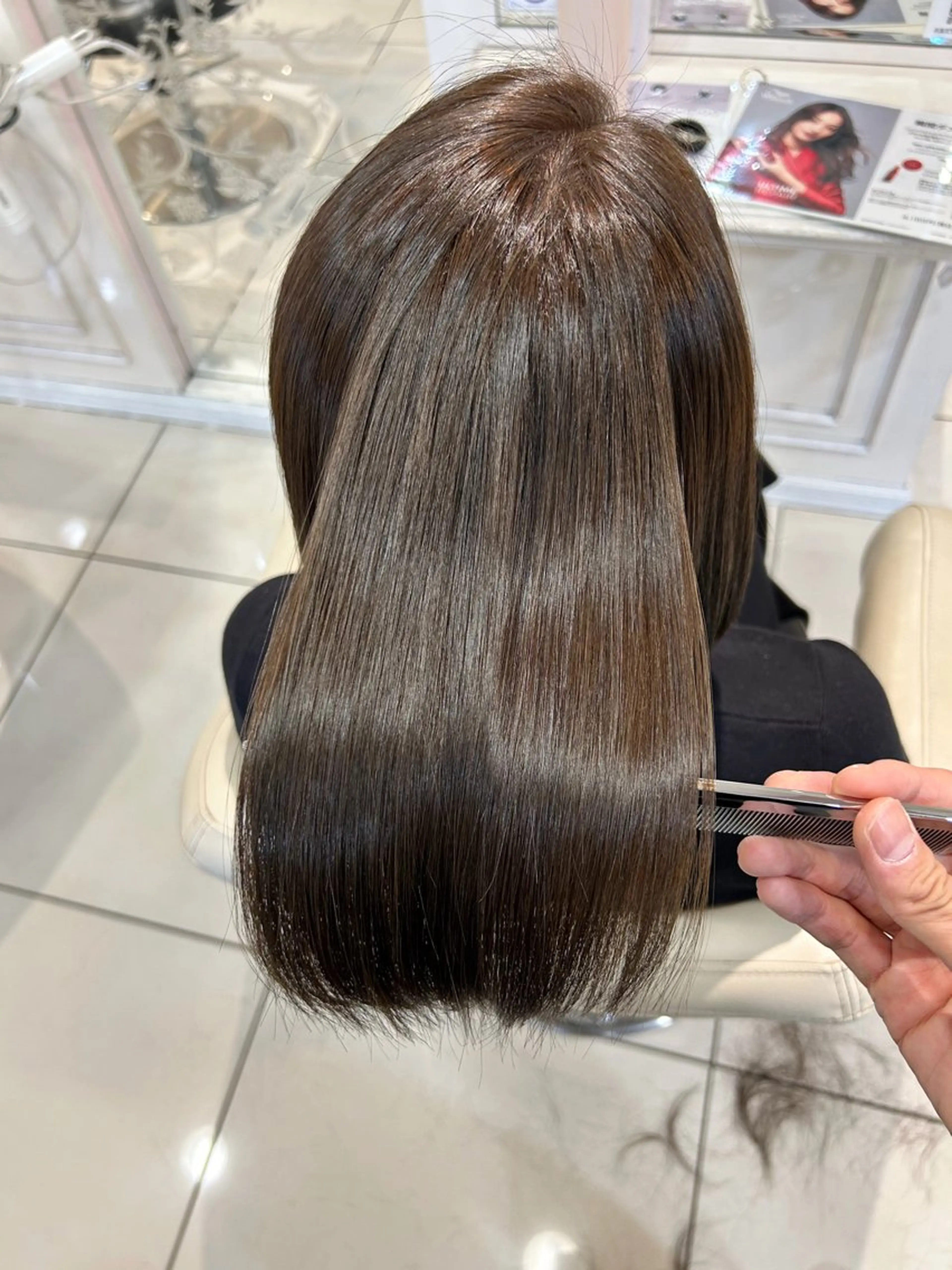 ミディアム 髪質改善 カット ヘアカラー トリートメント 高橋 佑のヘアスタイル