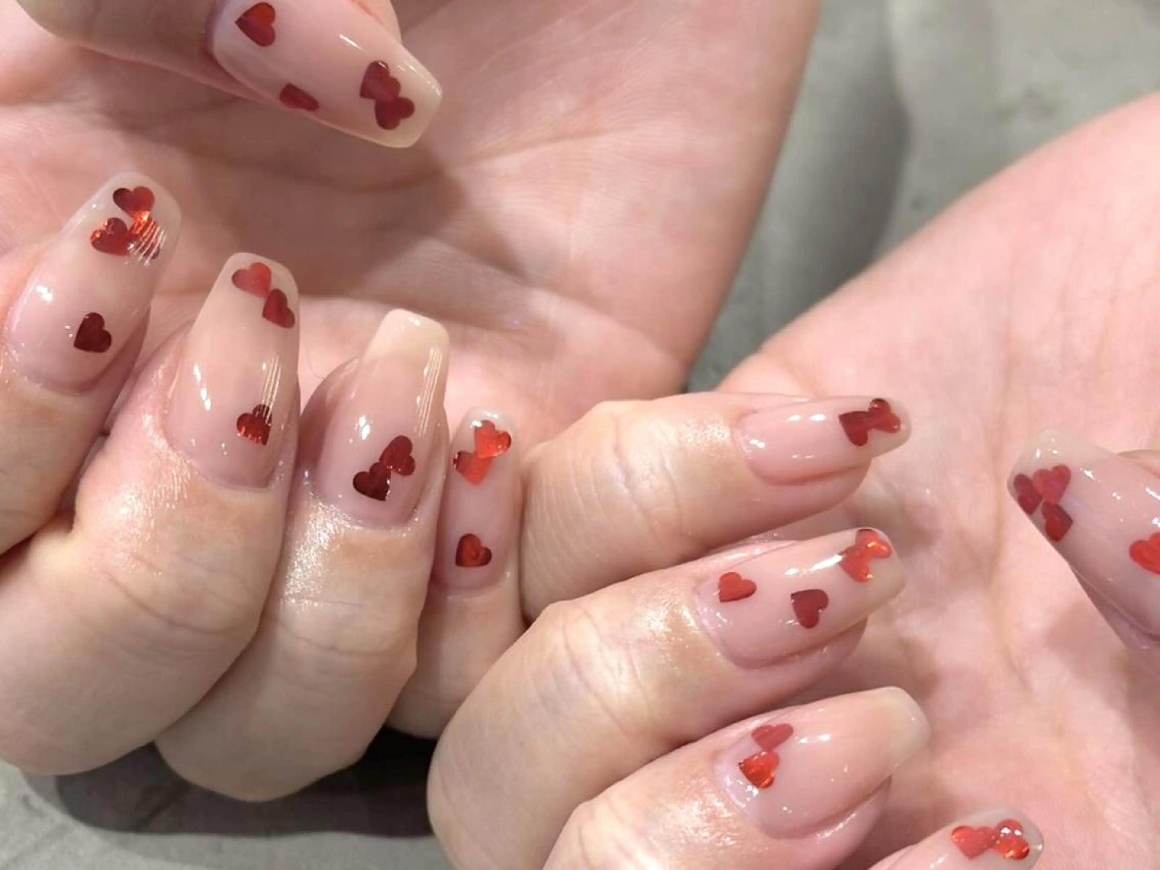 ネイル アートネイル 持ち込み ki🍒🍒 ki ツルツルネイルのネイルデザイン