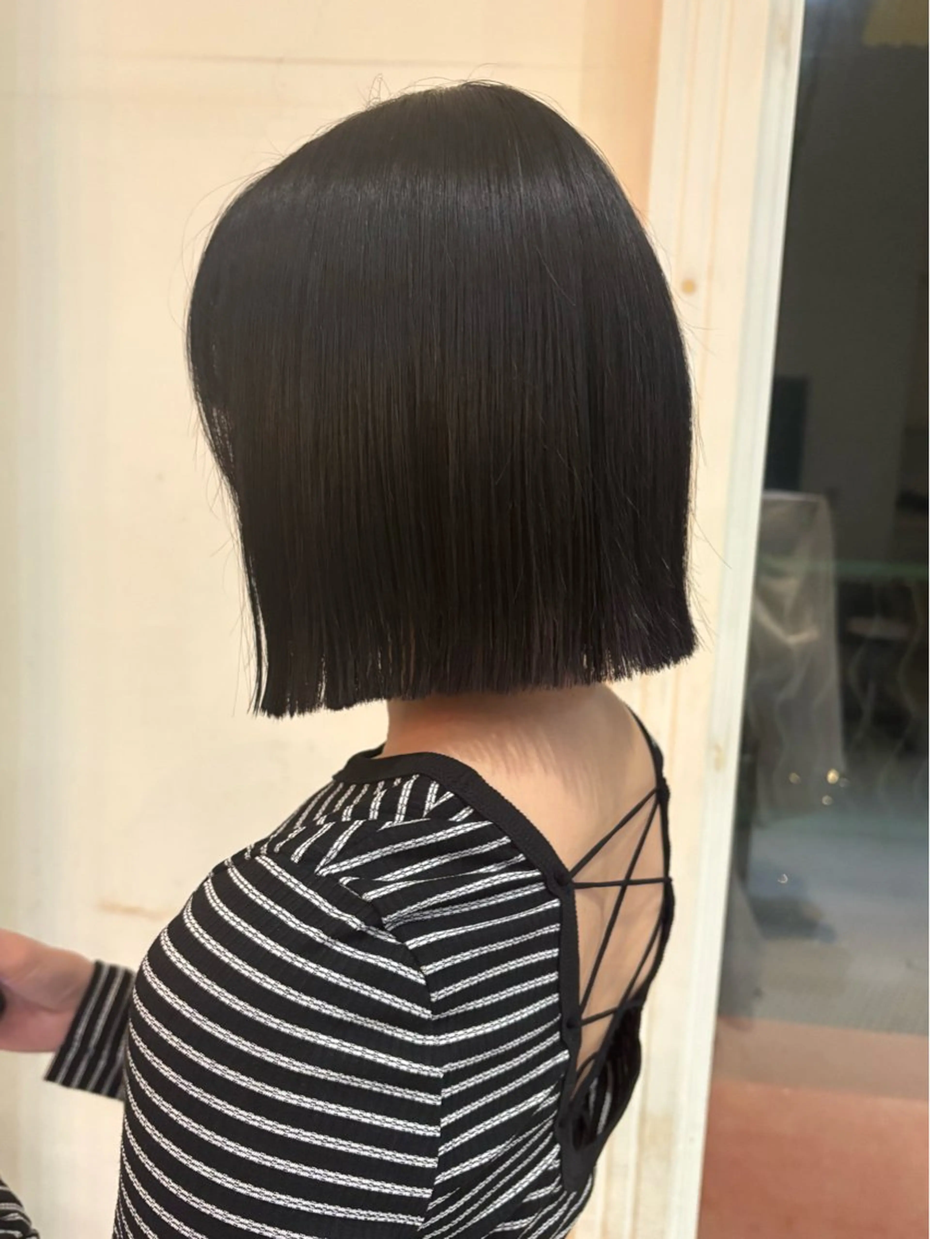 ミディアム 切りっぱなしボブ ボブ ミディアムレイヤー/ 艶カラーNorikaのヘアスタイル