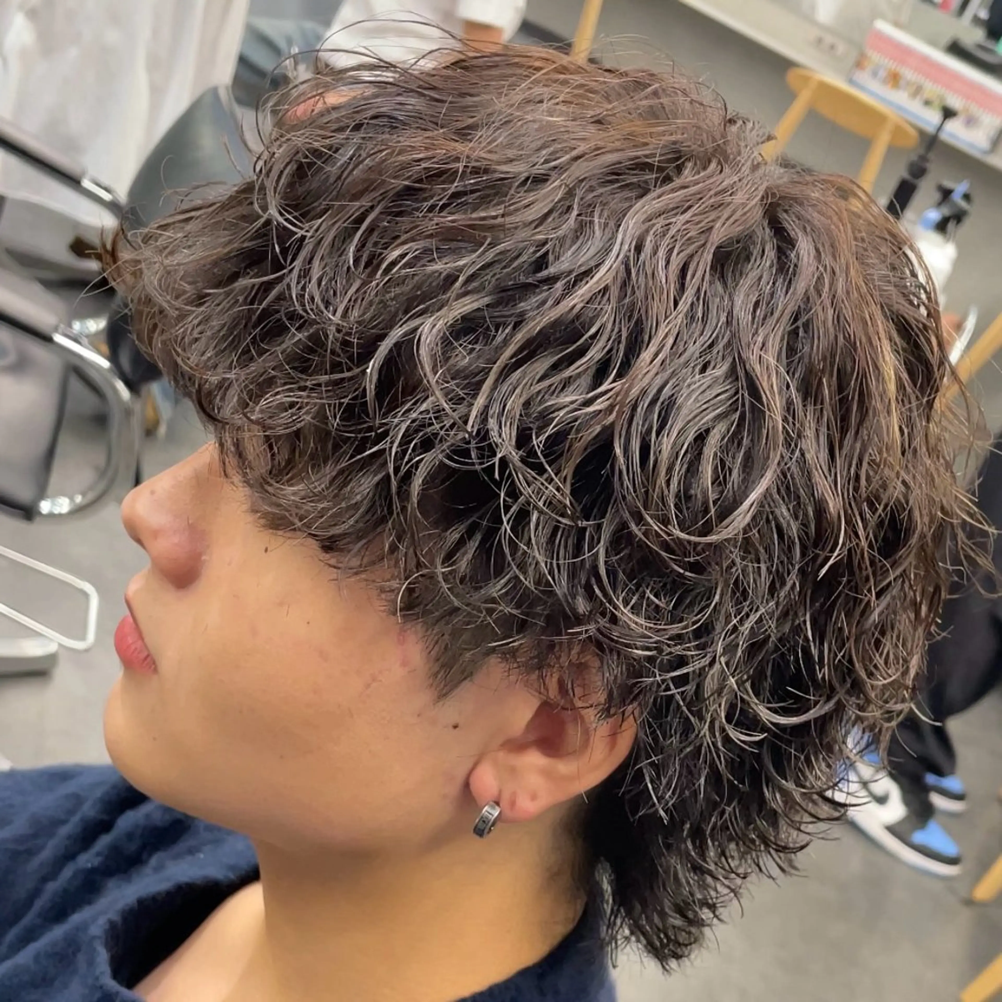 セミロング パーマ ヘアアレンジ メンズ fifth 石川 凪のヘアスタイル