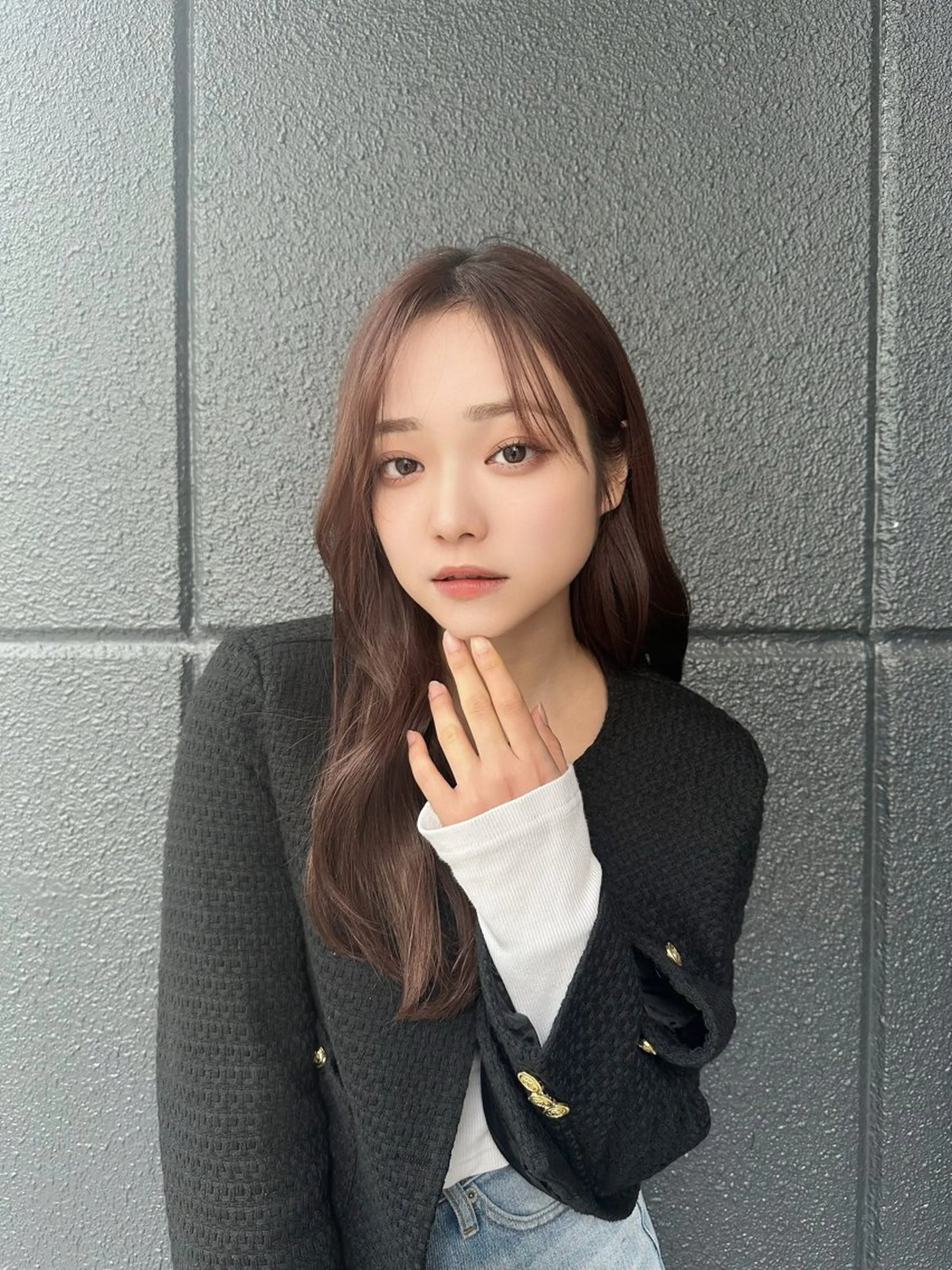 ロング 裕千/くびれヘア/ 韓国風ヘア/顔まわりのヘアスタイル