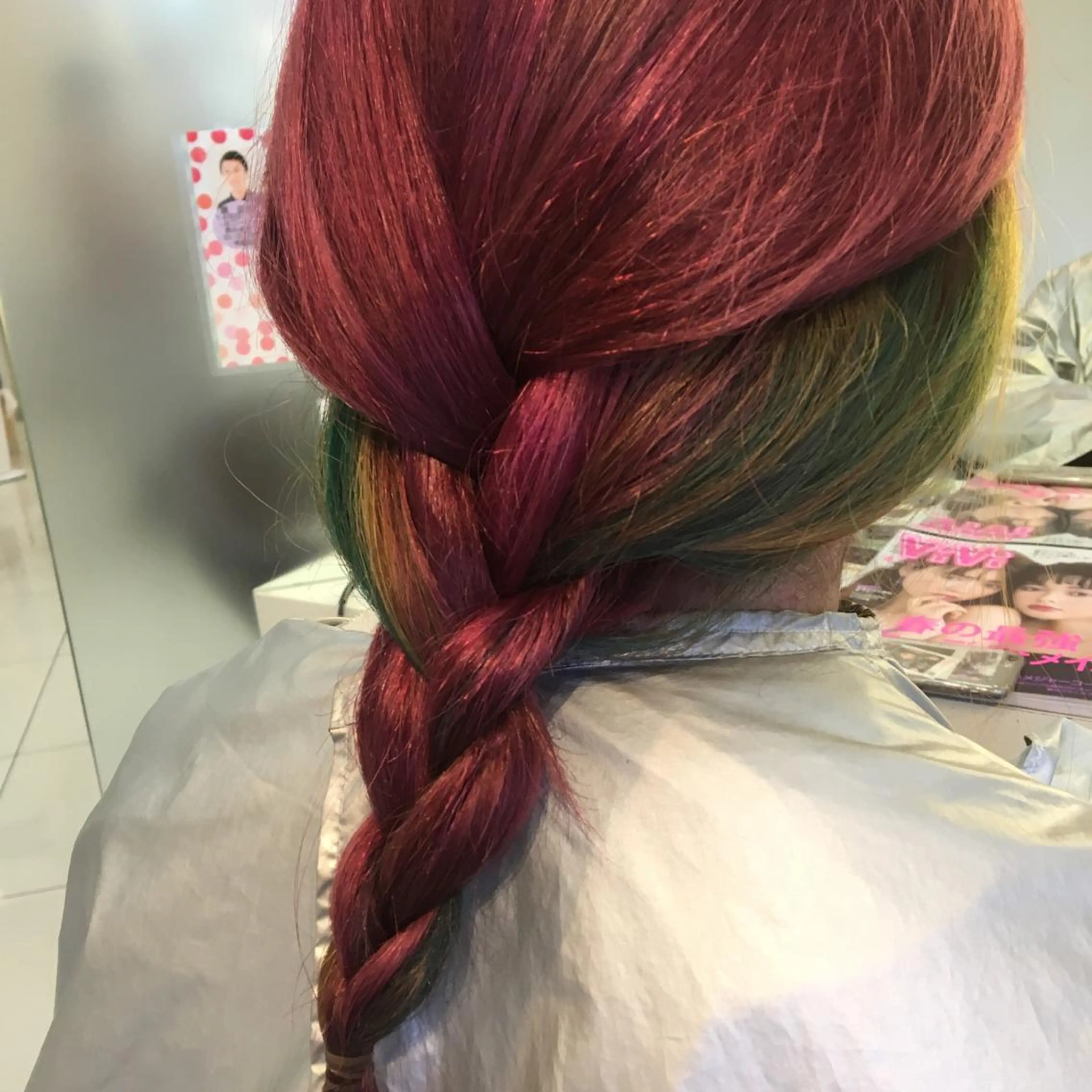 ロング カラー レッドカラー イエローカラー 広がり、まとまらない お悩み改善/ 中田のヘアスタイル