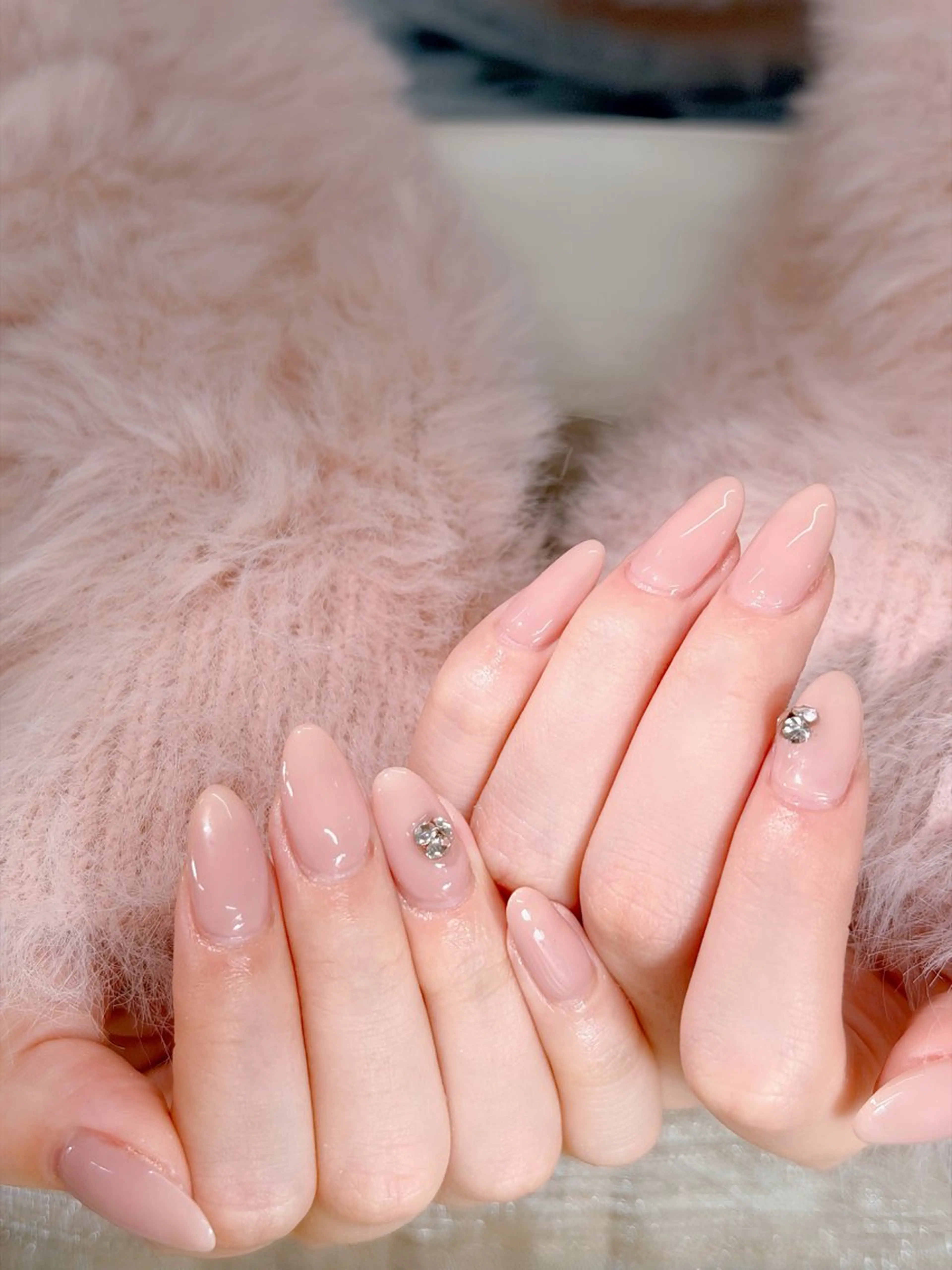 ネイル オーロラネイル ブルー チークネイル フットネイル フレンチネイル ハンドネイル AMI 新大久保のネイルデザイン