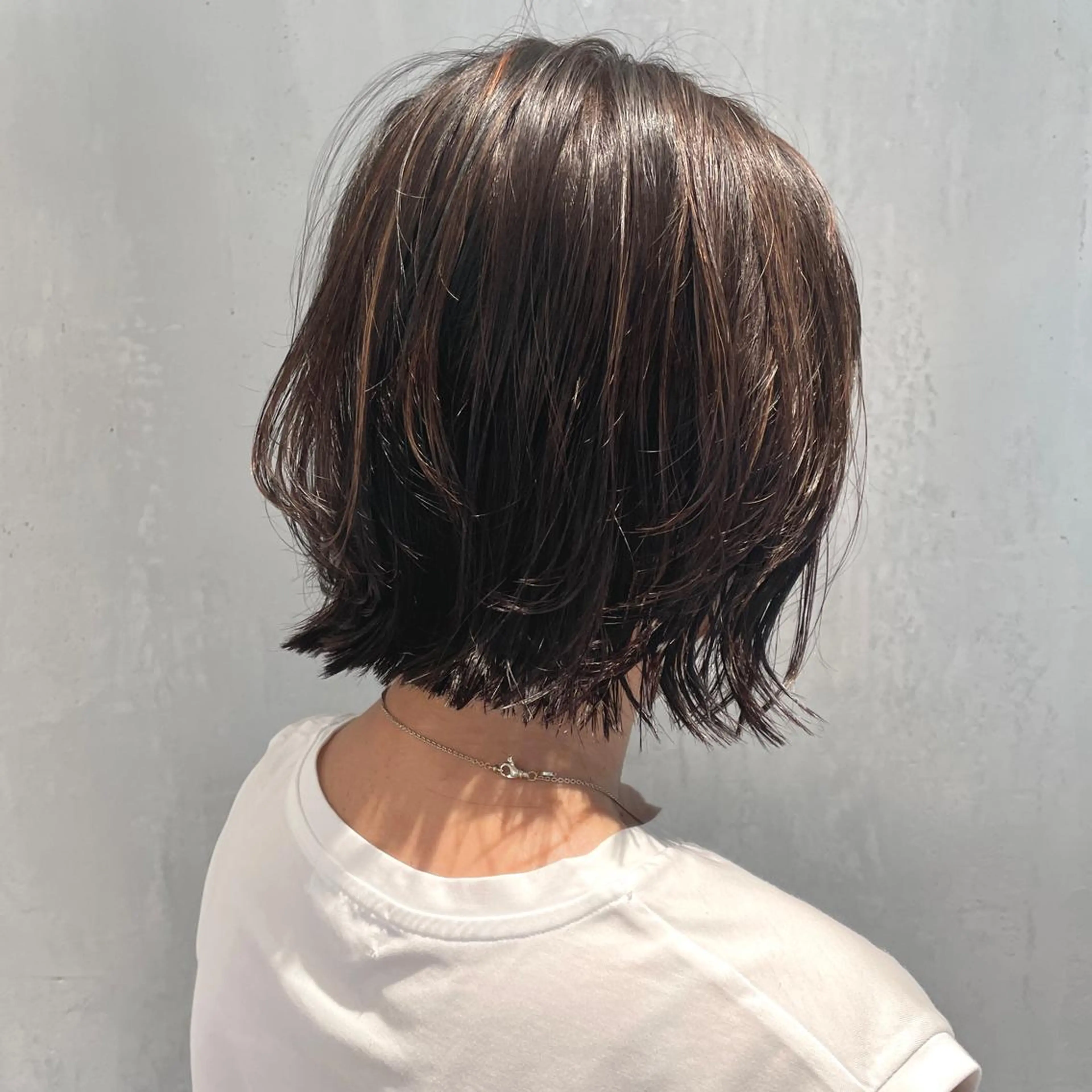 ミディアム カラー ハイライトカラー ボブ ハイライト ヘアカラー トリートメント DX SHARE SALON所属・matka白髪ぼかし 大人ヘア/KEIKOのヘアスタイル