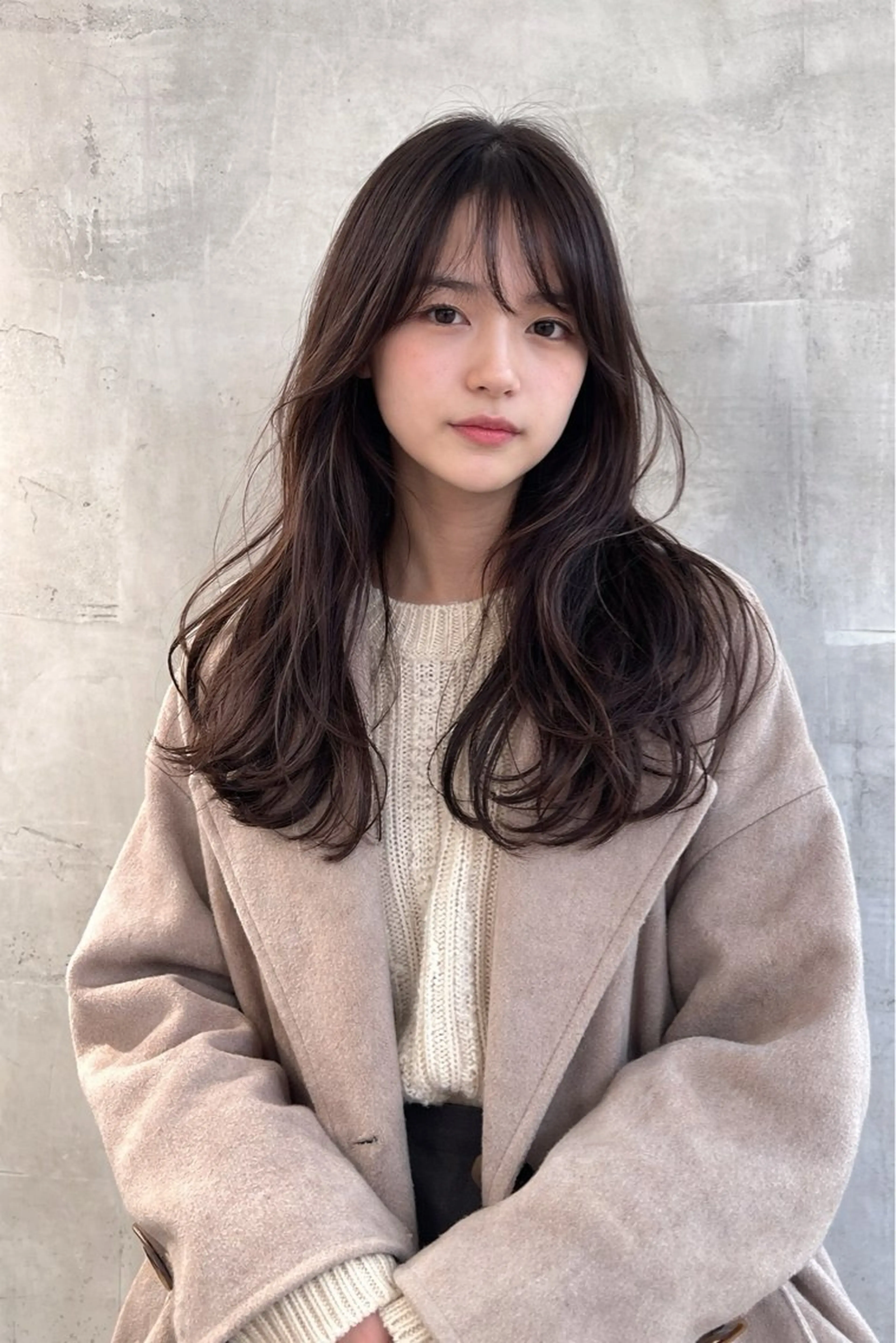 ロング カラー 顔周りカット レイヤーカット カット ヘアカラー とうだだいき レイヤーカットのヘアスタイル