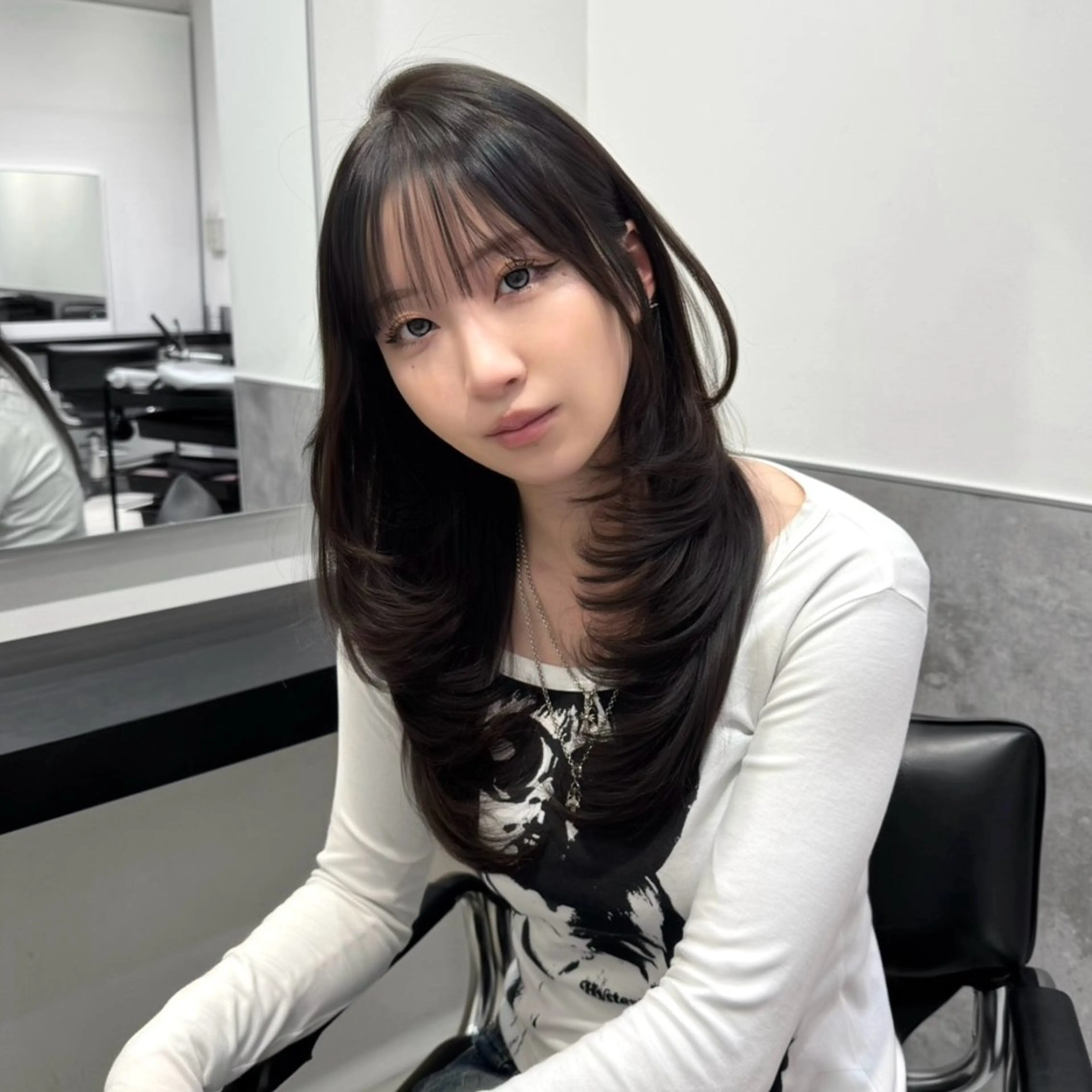 ロング カラー 透明感カラー 韓国風ヘア レイヤーカット カット ヘアカラー トリートメント GO TODAY 原宿Verno店所属・韓国系支持率No.1 レイヤー特化/きょうのヘアスタイル