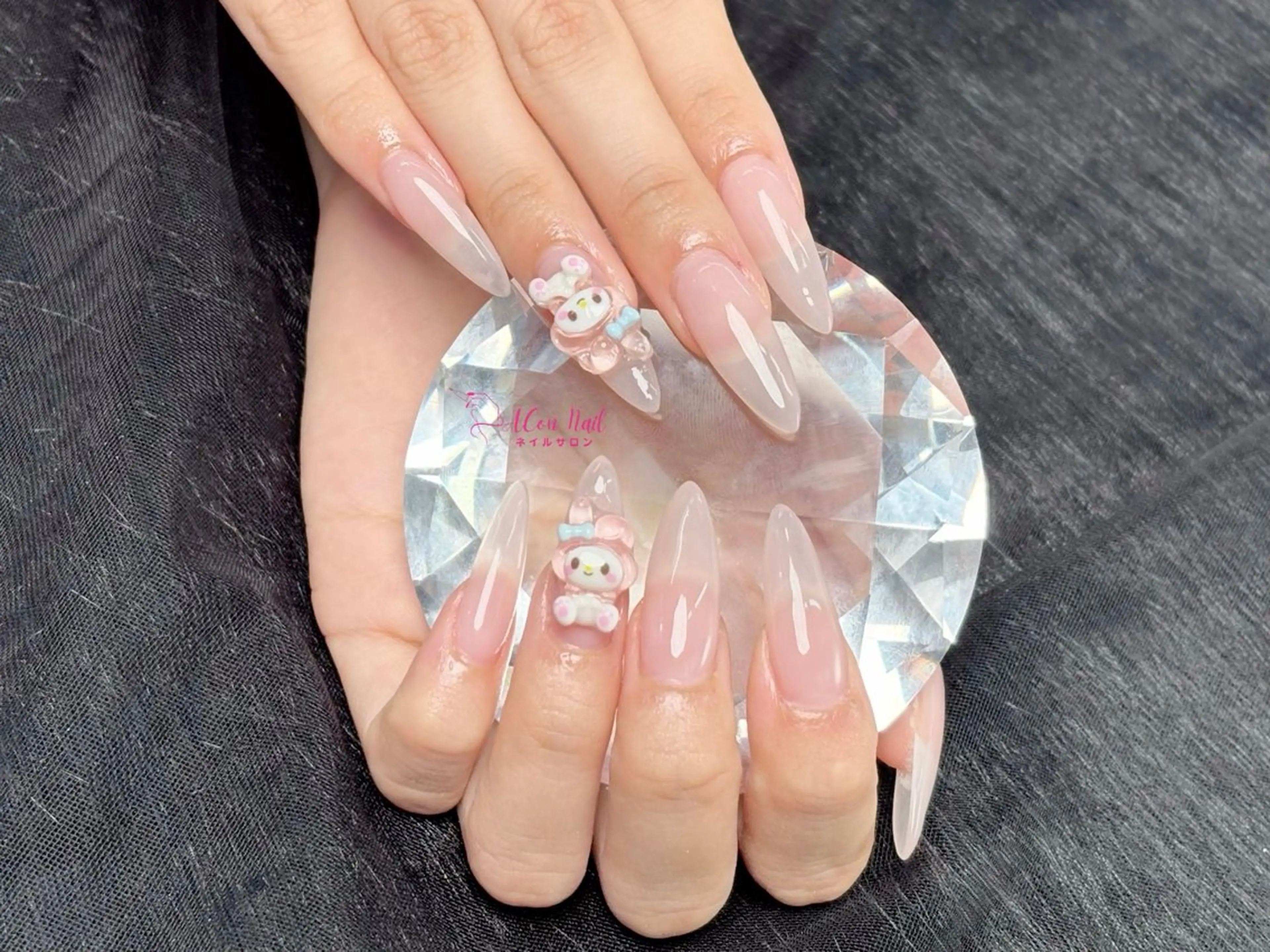 ネイル 桜ネイル 長さ出し フラワーネイル フレンチネイル ジェルネイル ハンドネイル ACon NailSalonのネイルデザイン