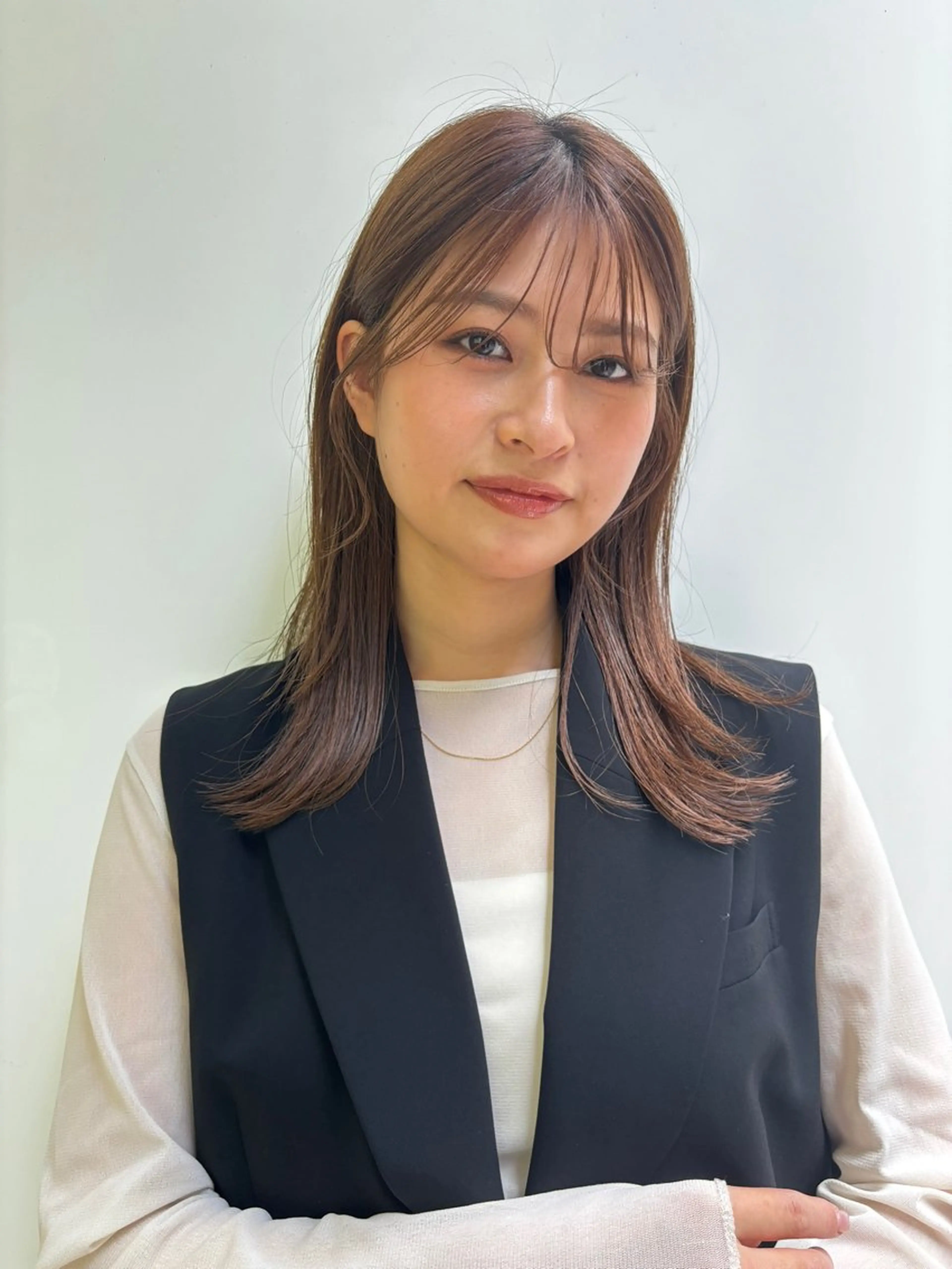 ミディアム カラー レイヤー×顔周 り×髪質改善/MIUのヘアスタイル