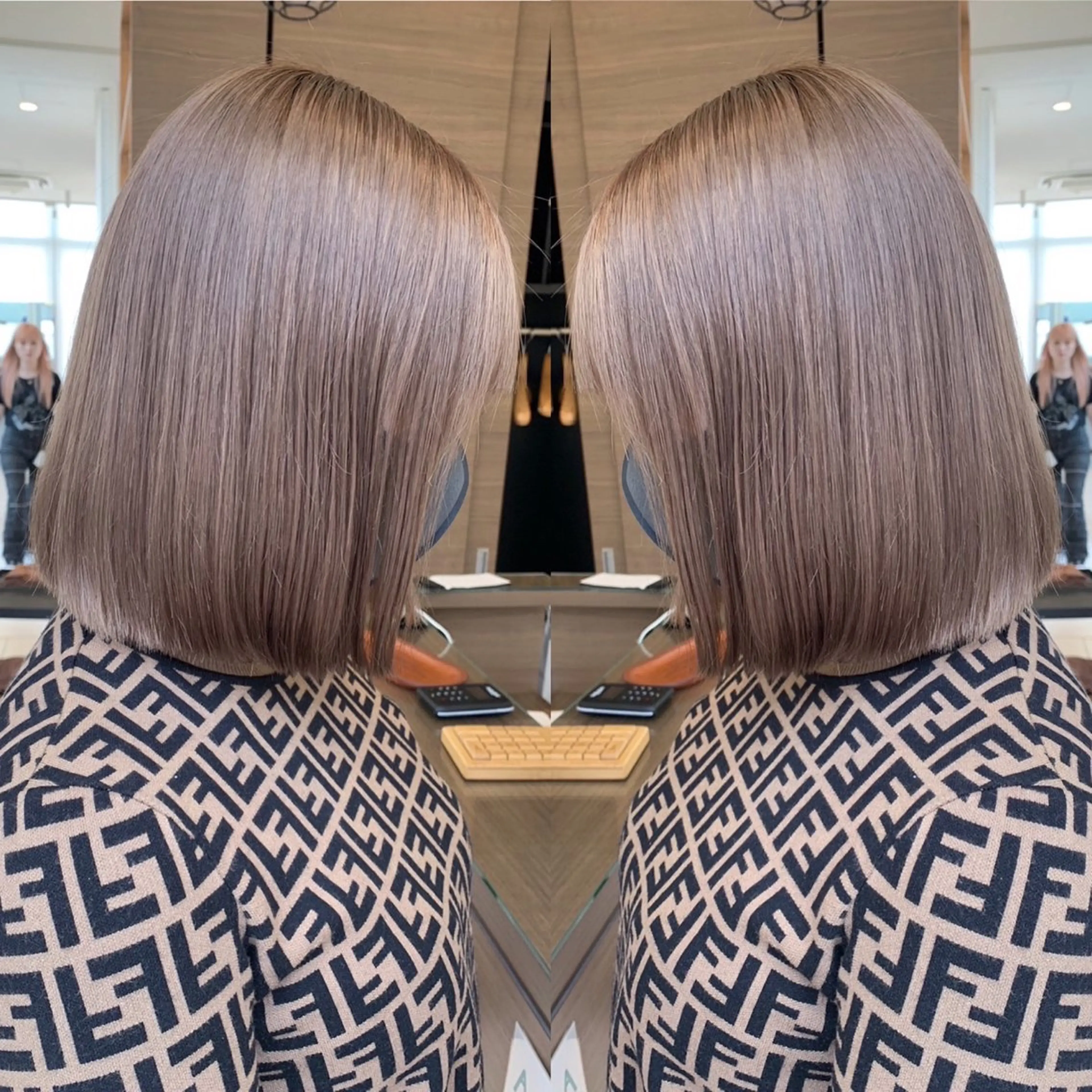 ショート バレイヤージュ ボブ🌈ナツヤのヘアスタイル