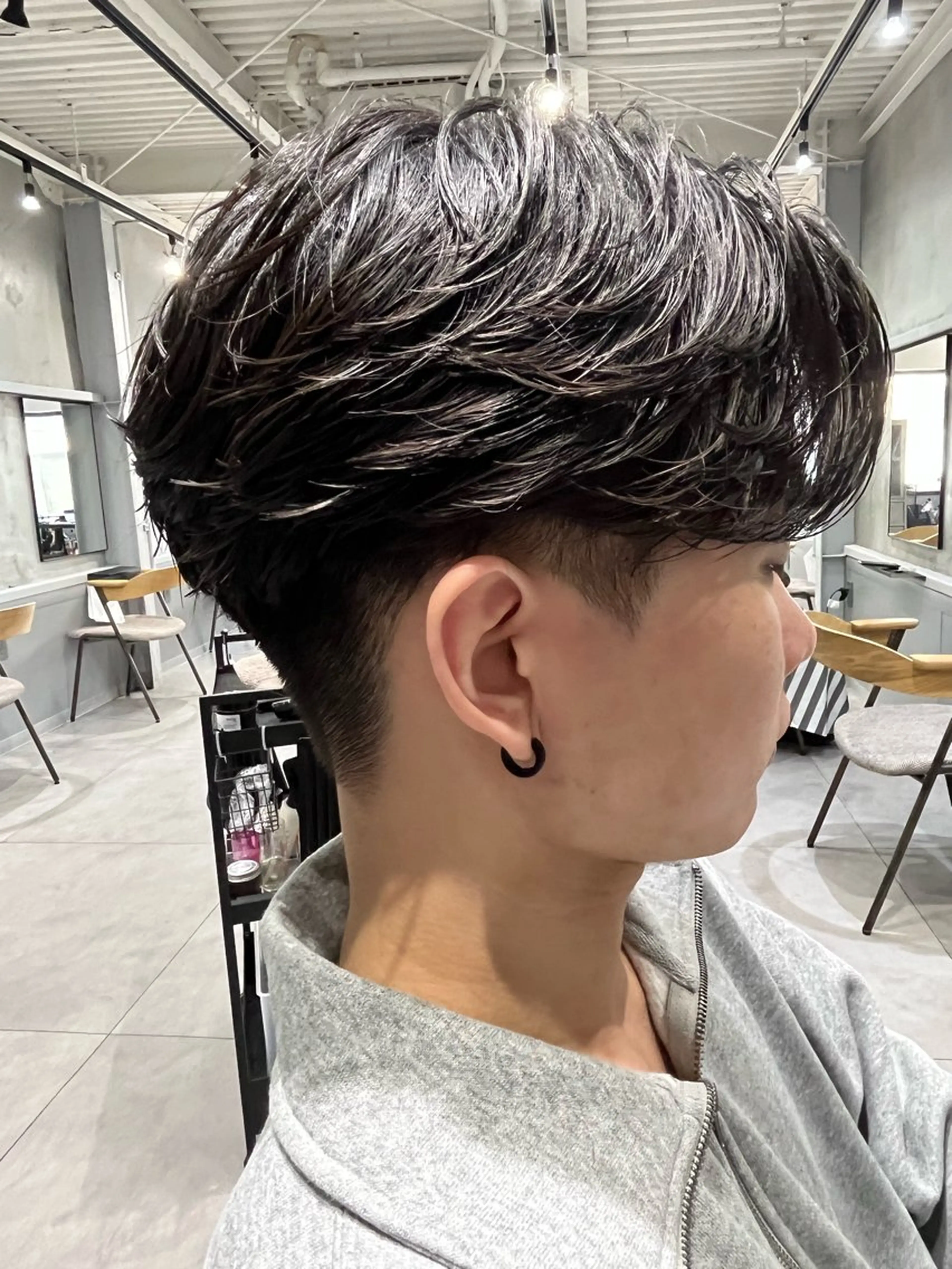 メンズ フェザーパーマ メンズパーマ メンズカット/ 嶋本敬心のヘアスタイル