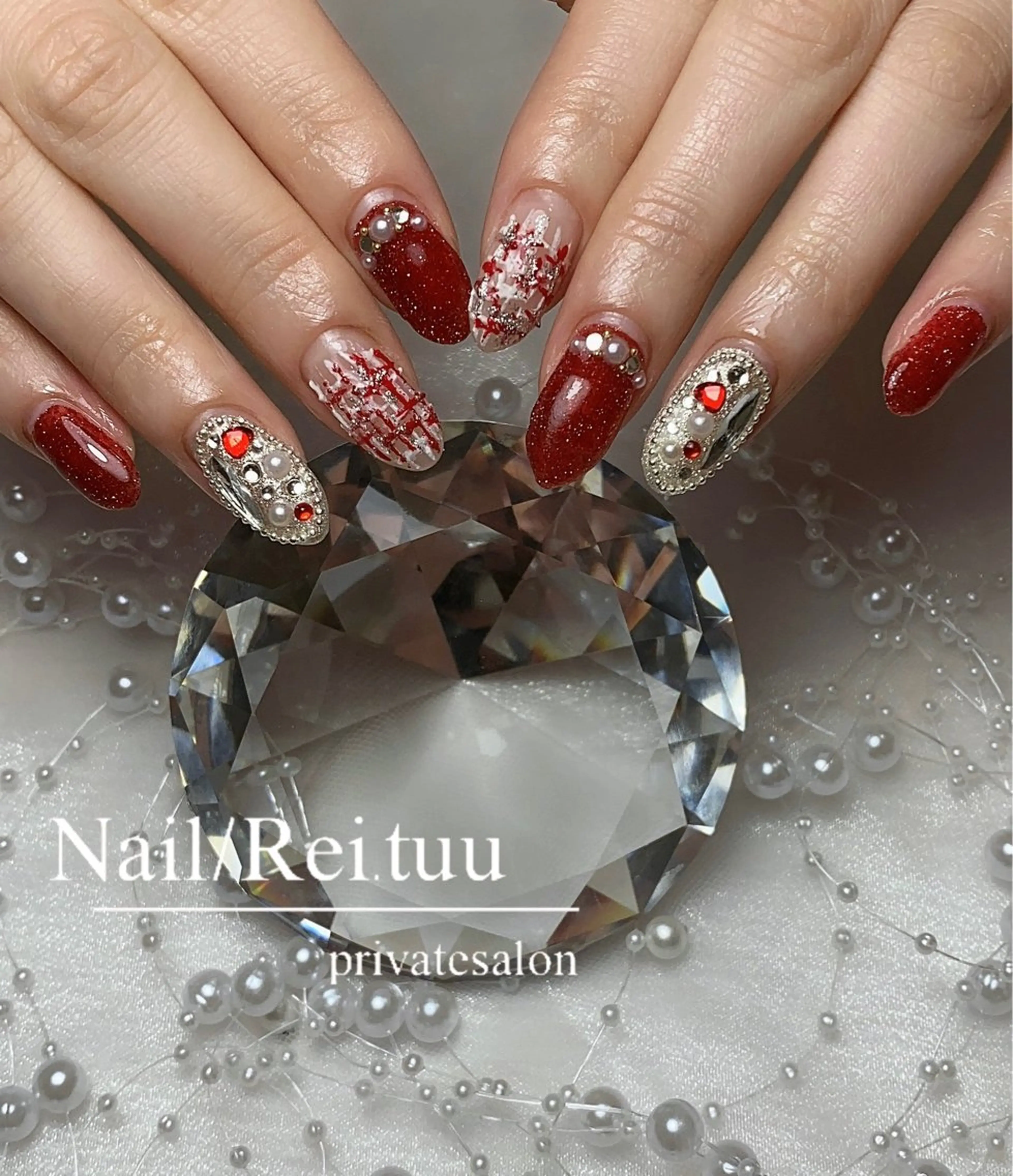 ネイル チークネイル フラッシュネイル フットネイル フレンチネイル ガラスフレンチ Nailsalon / Rei.tuuのネイルデザイン