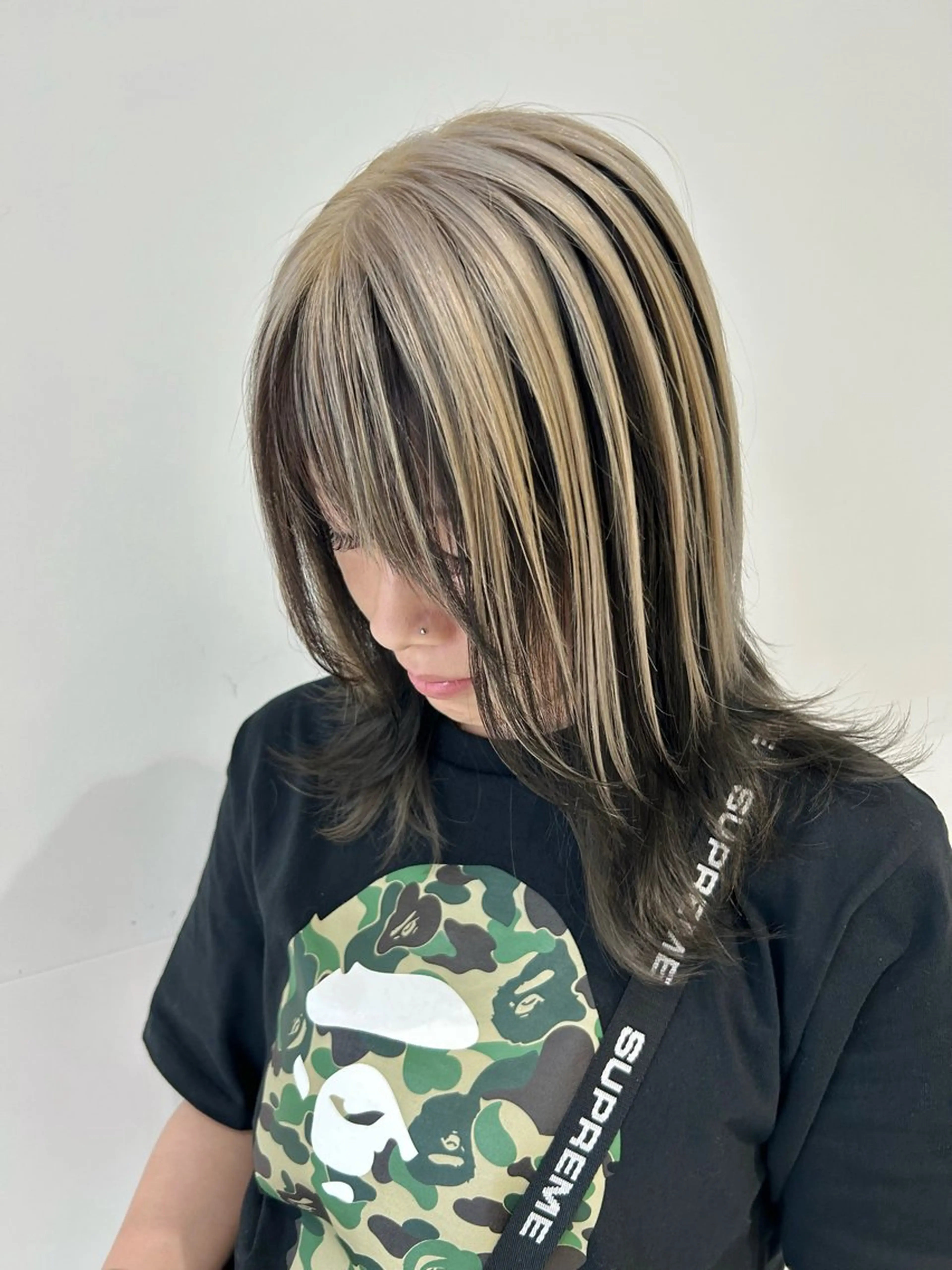 ミディアム カラー ヘアカラー トリートメント 宮永 智香のヘアスタイル