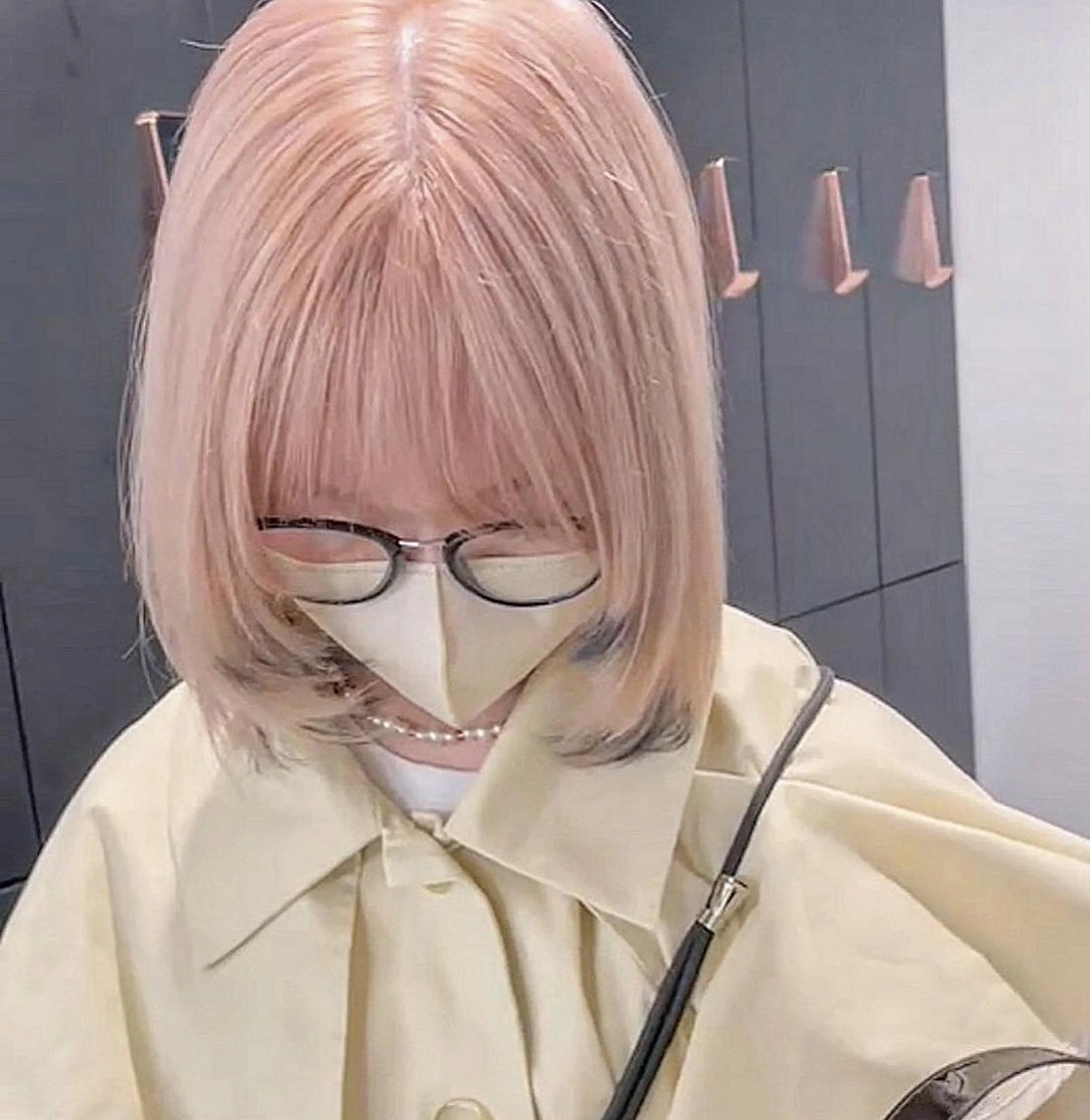 ミディアム カラー レイヤー/ボブ/透明 感カラー/佐藤奈由のヘアスタイル