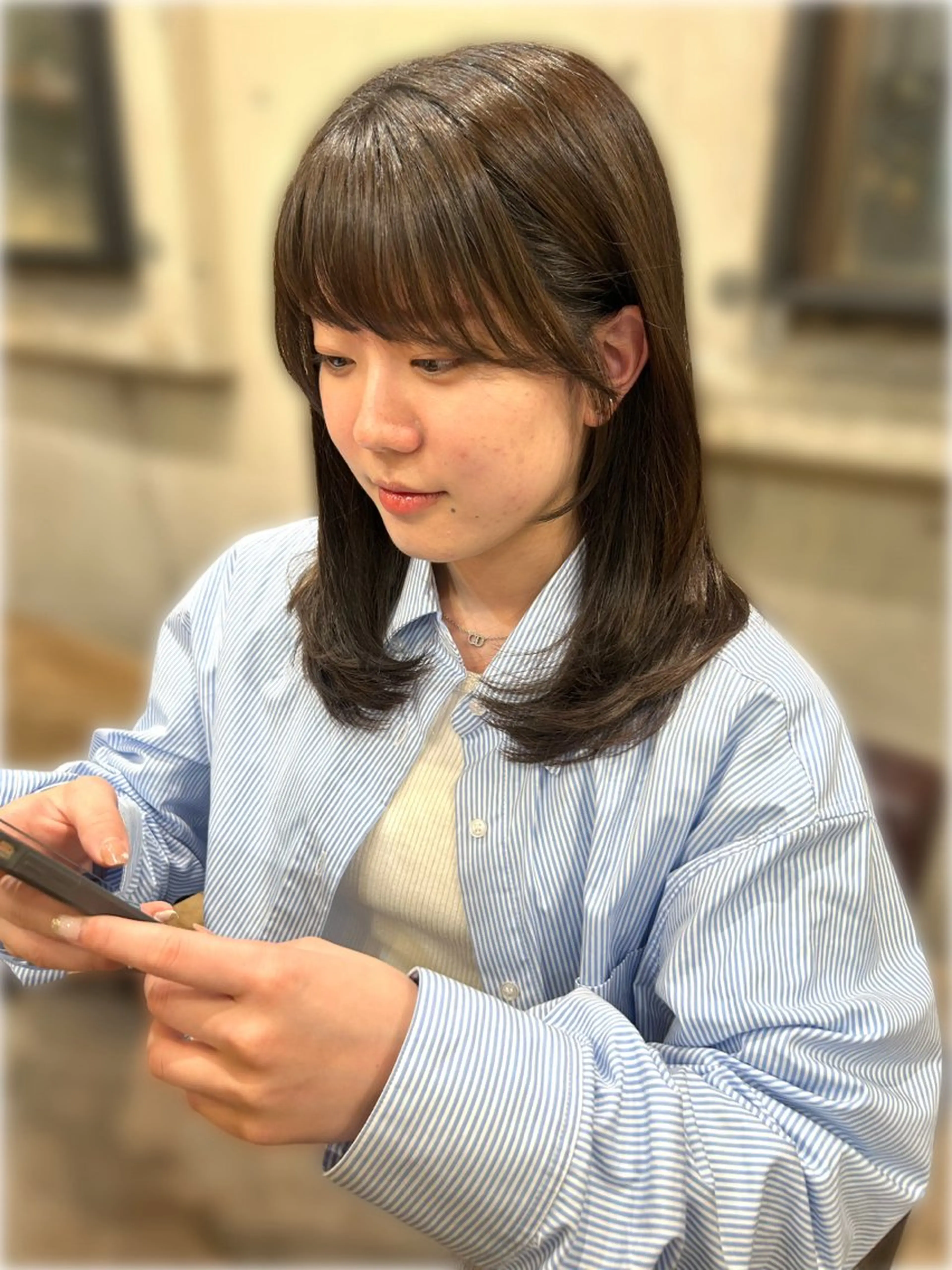 【顔出し写真撮影OKの方のみ!】前髪+顔まわり矯正+髪質改善3stepトリートメント💫の写真