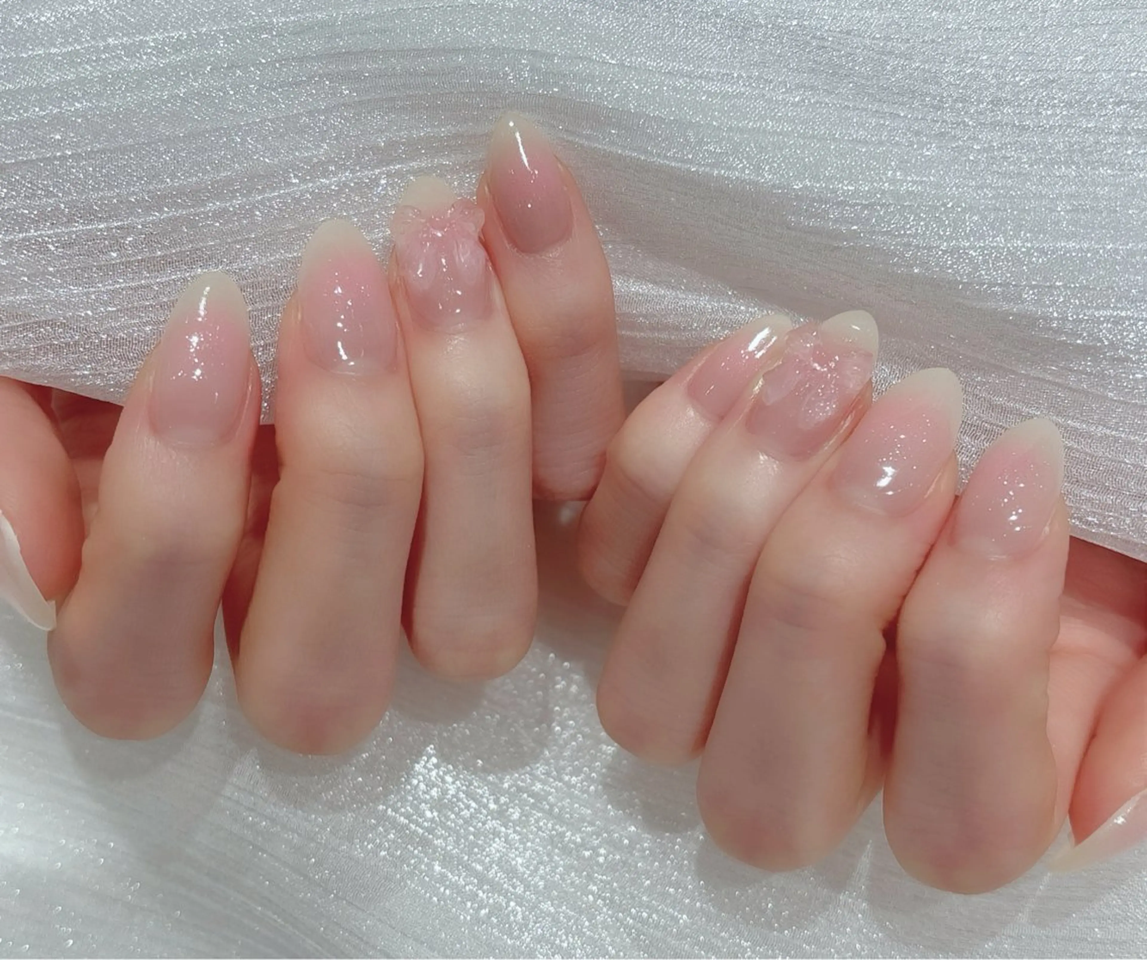 ネイル チークネイル ピンク ハンドネイル SAKURA ʚ🎀ɞのネイルデザイン