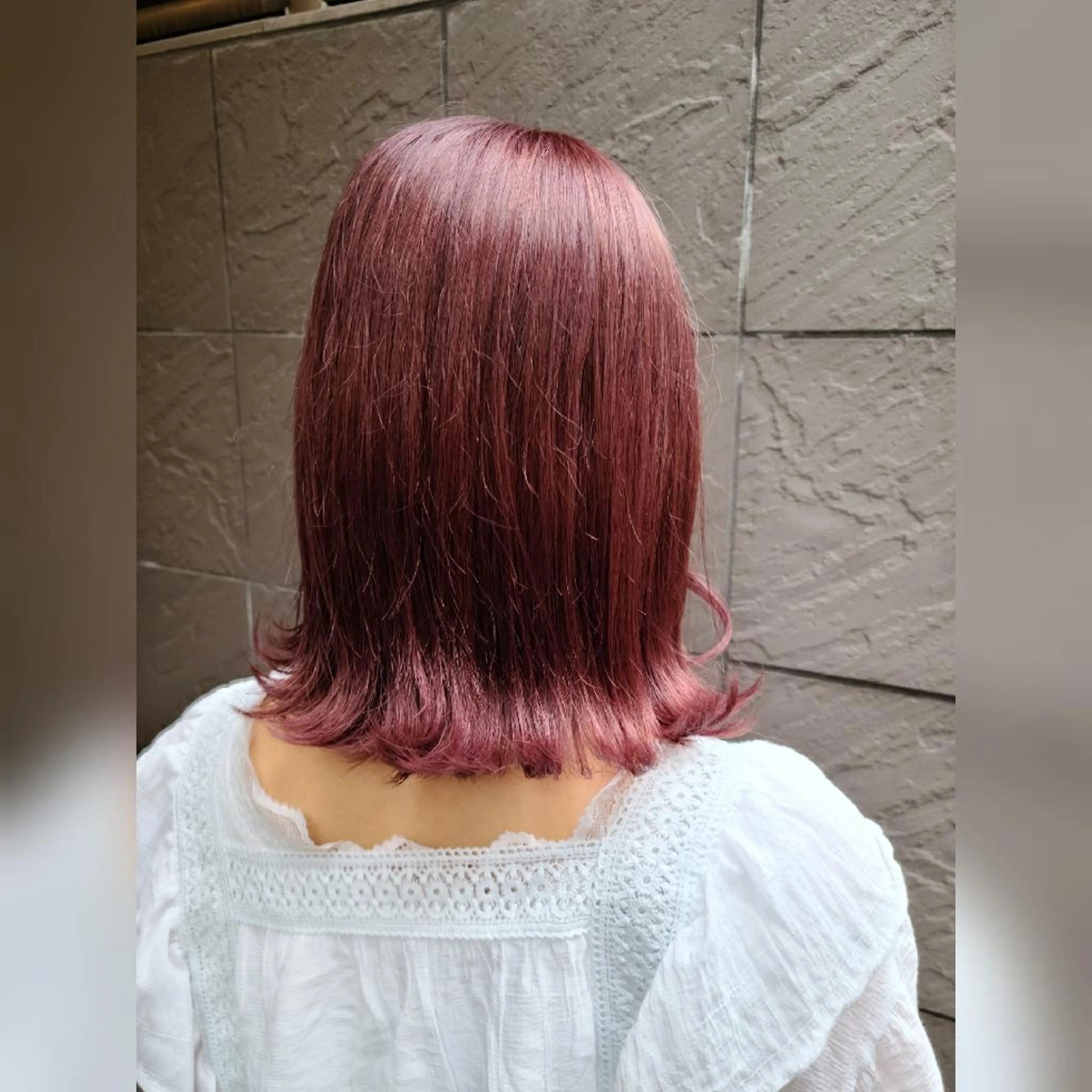 ミディアム カラー 透明感カラー オレンジ ピンクカラー バイオレットカラー 田中 孝征のヘアスタイル