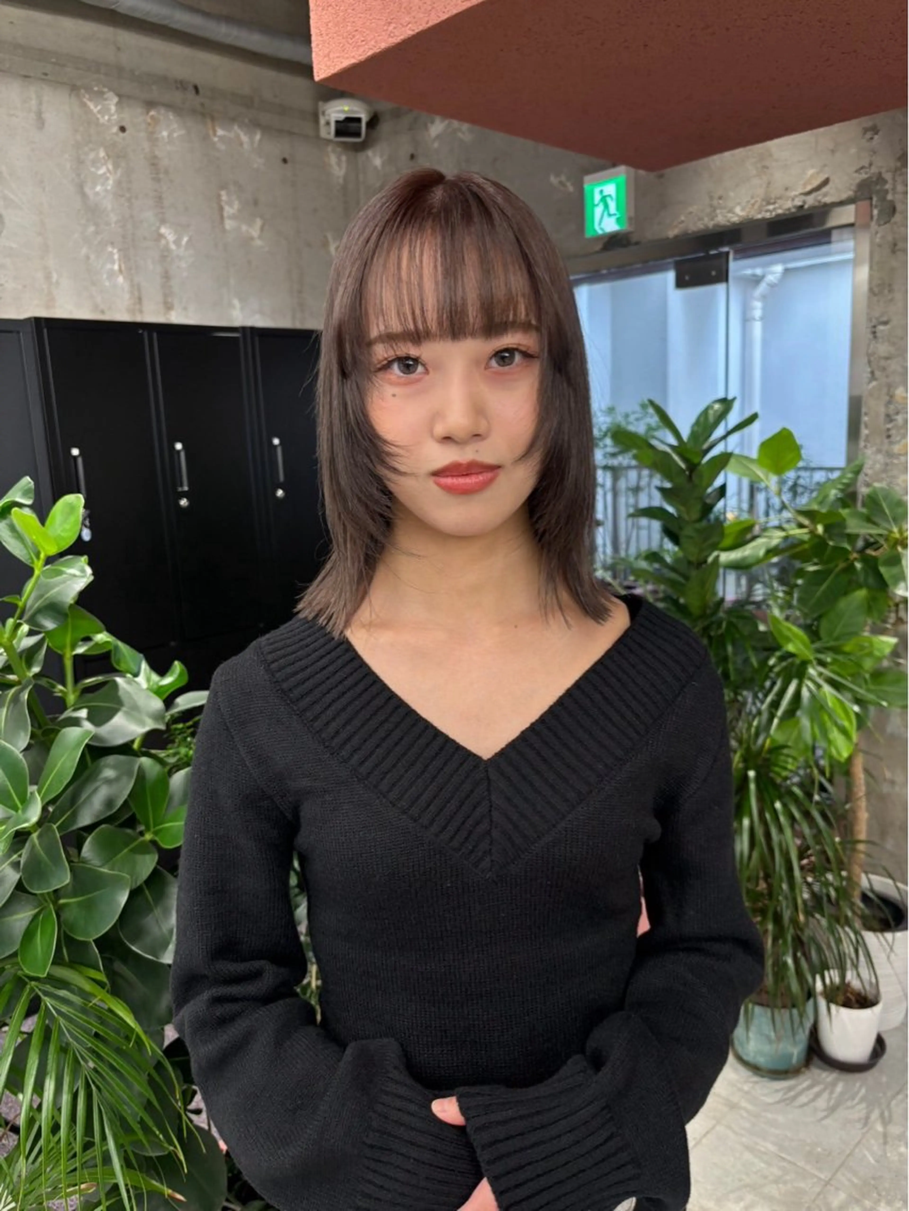 ミディアム カラー 透明感カラー 顔まわりレイヤー レイヤーカット 小顔カット カット YUMA/レイヤー/ 似合わせ/パーマのヘアスタイル