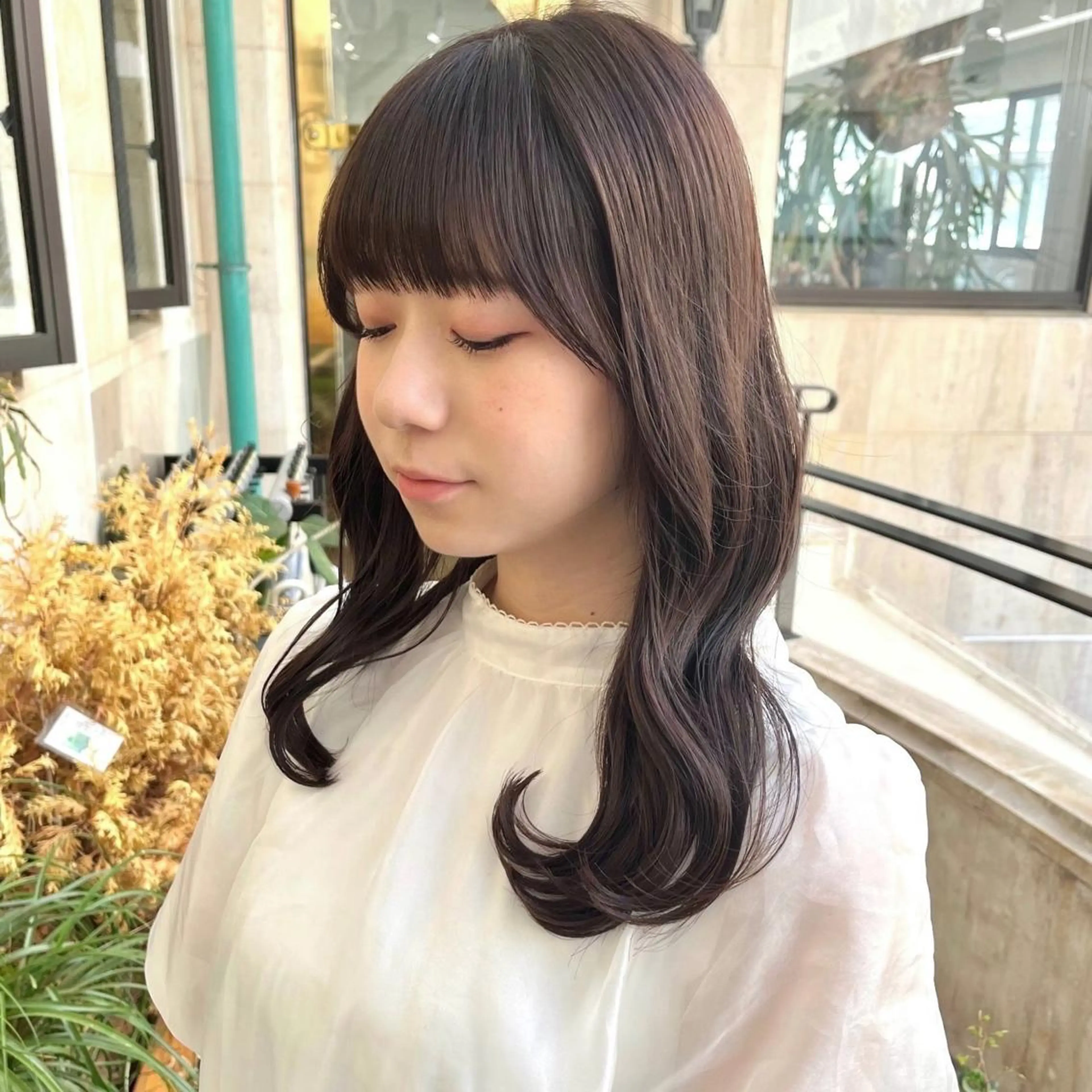 セミロング カラー ブリーチ ダブルカラー ハイライトカラー ブリーチなしカラー ハイライト カット ヘアカラー トリートメント ブリーチなし✨艶髪 カラー𓃲YAGIのヘアスタイル