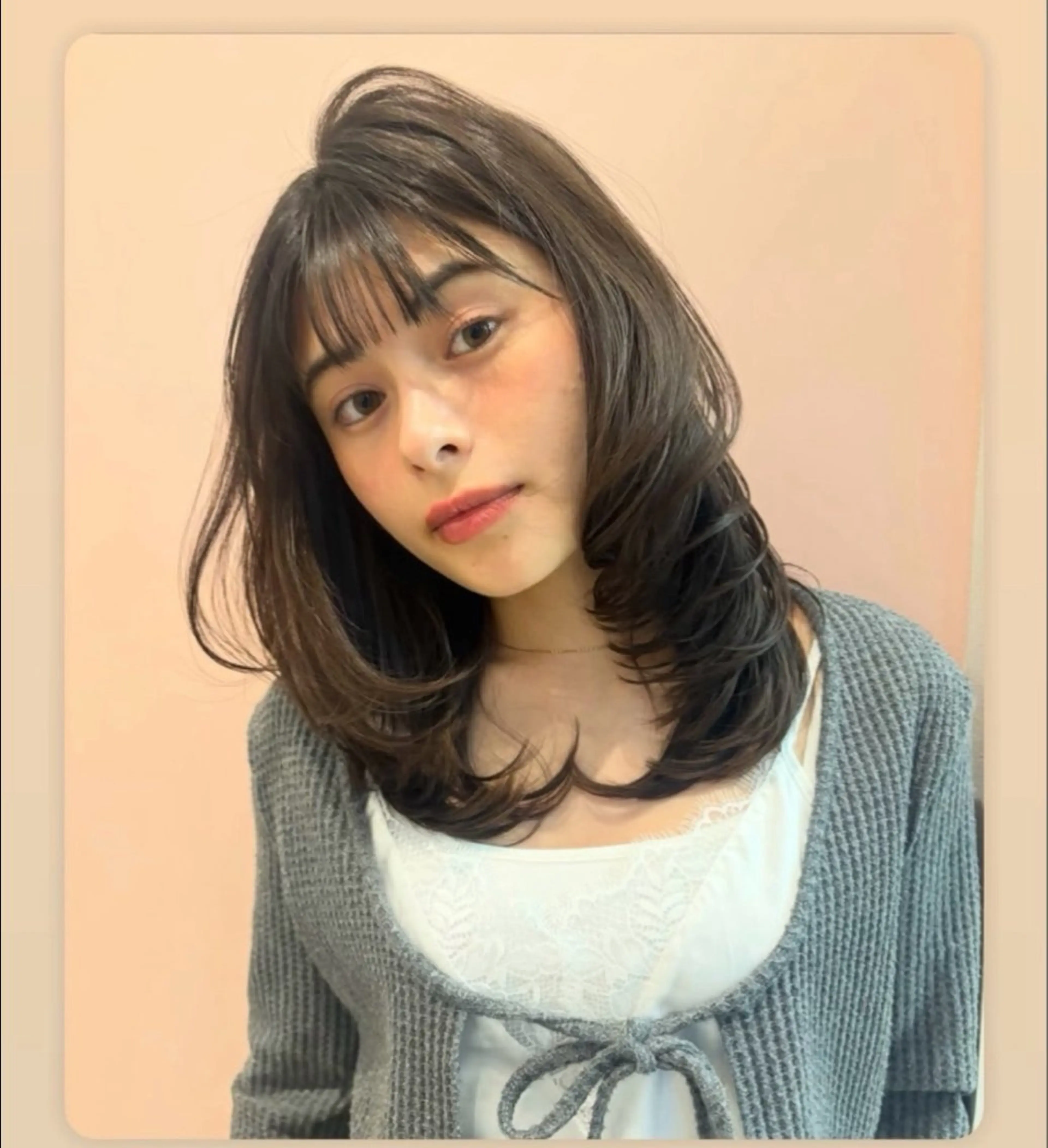 ミディアム カラー カット ヘアカラー トリートメント 似合わせ美髪ヘア✨ 天王寺．阿倍野🌈のヘアスタイル