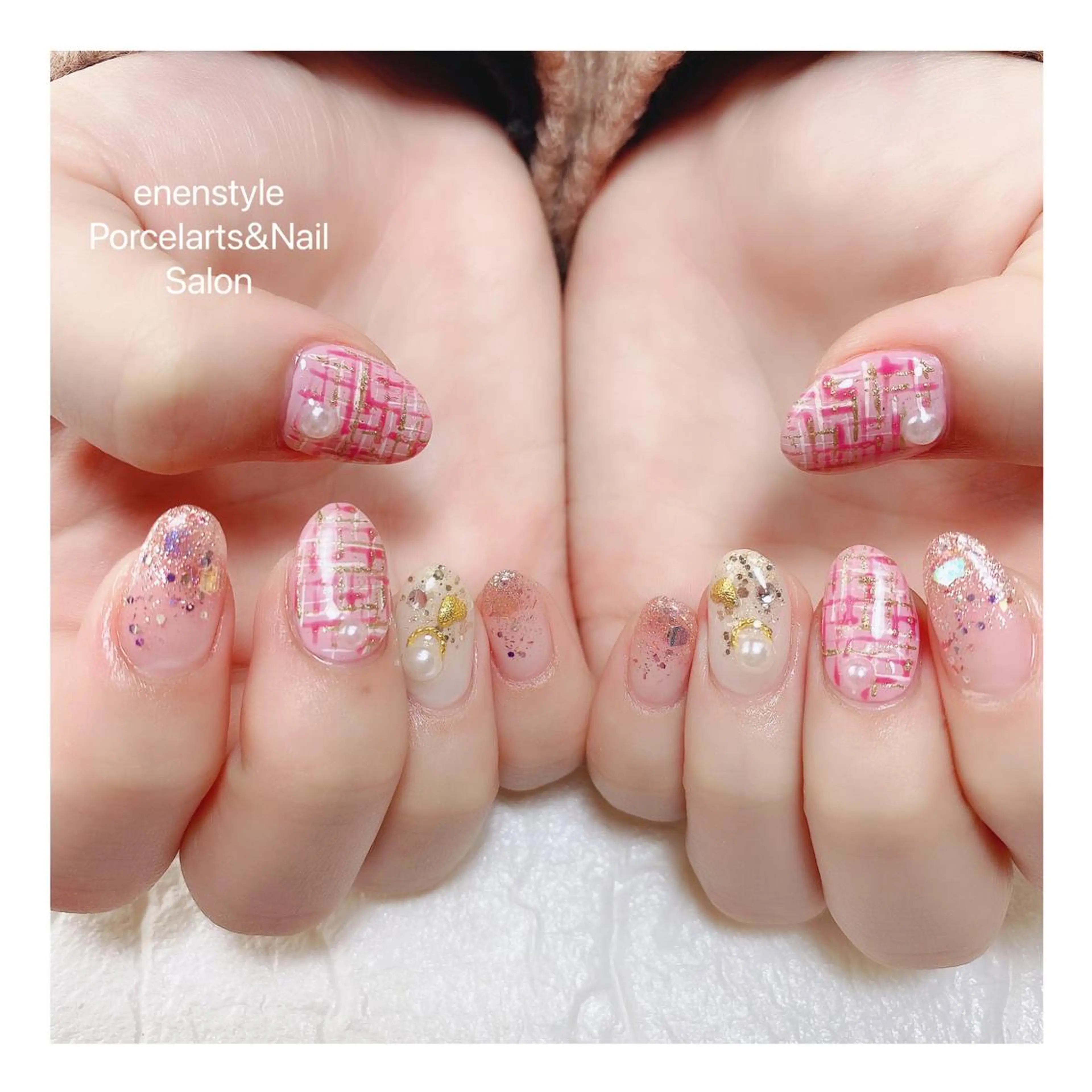 ミディアム ネイル ハンドネイル 👑enen style👑のネイルデザイン