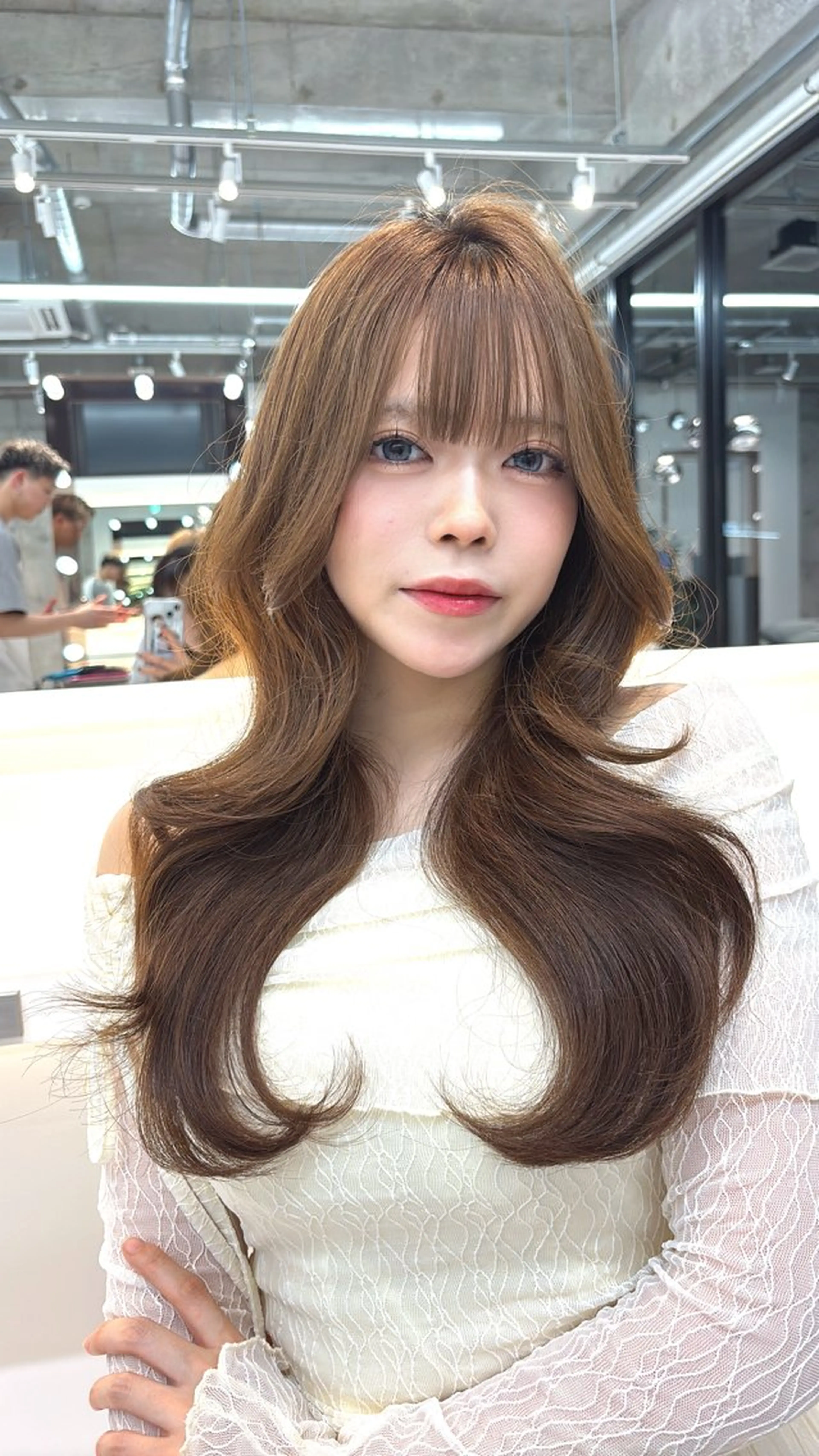 ロング カラー ブリーチ ダブルカラー ブリーチなしカラー カット ヘアカラー トリートメント 🍒ブリーチなしカラ ー／Sakura🍒のヘアスタイル