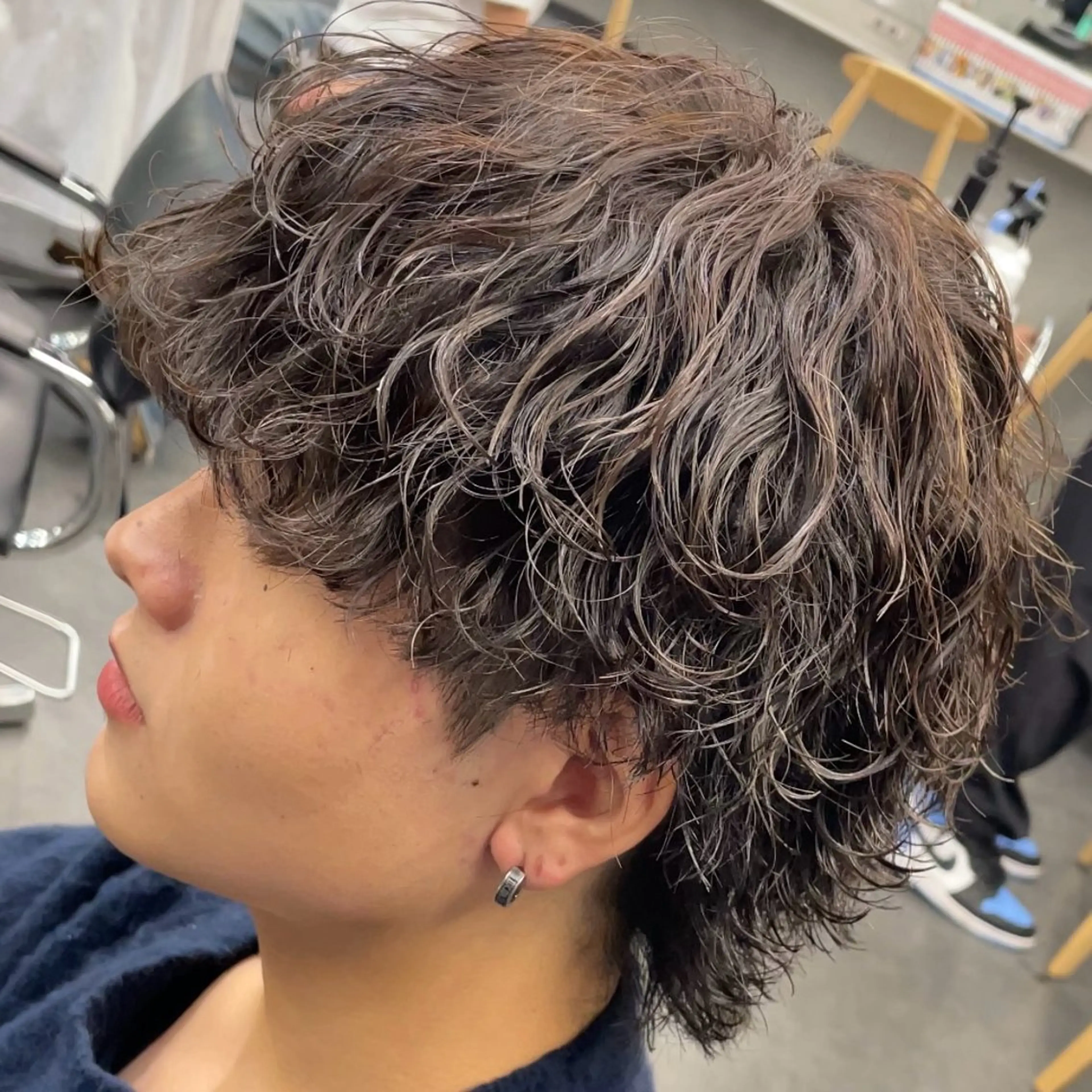 ミディアム パーマ ヘアアレンジ メンズ fifth 石川 凪のヘアスタイル