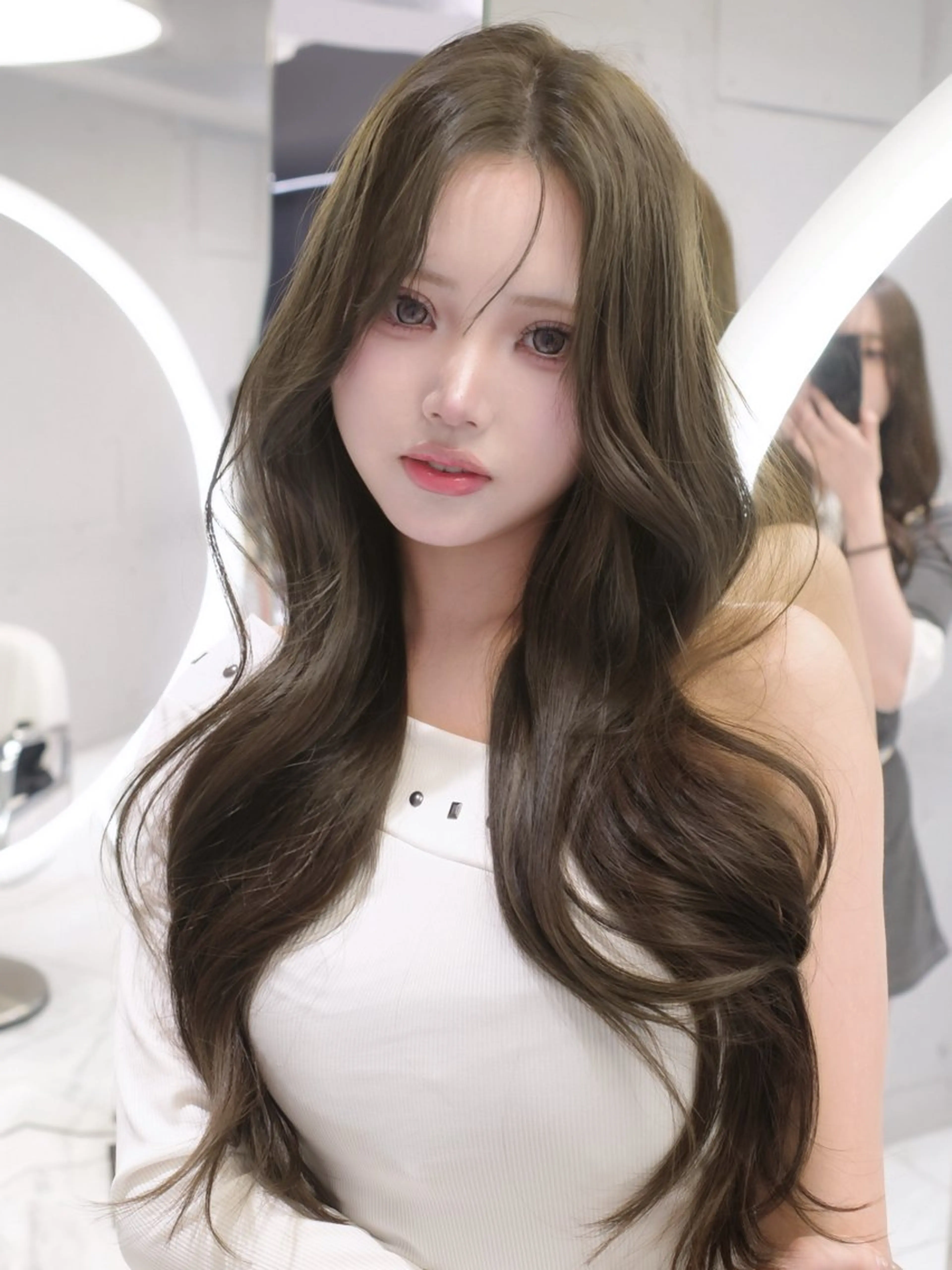 ロング カラー ヘアアレンジ ヘアカラー トリートメント RioN/網紅ヘア 🩶透明感艶カラーのヘアスタイル