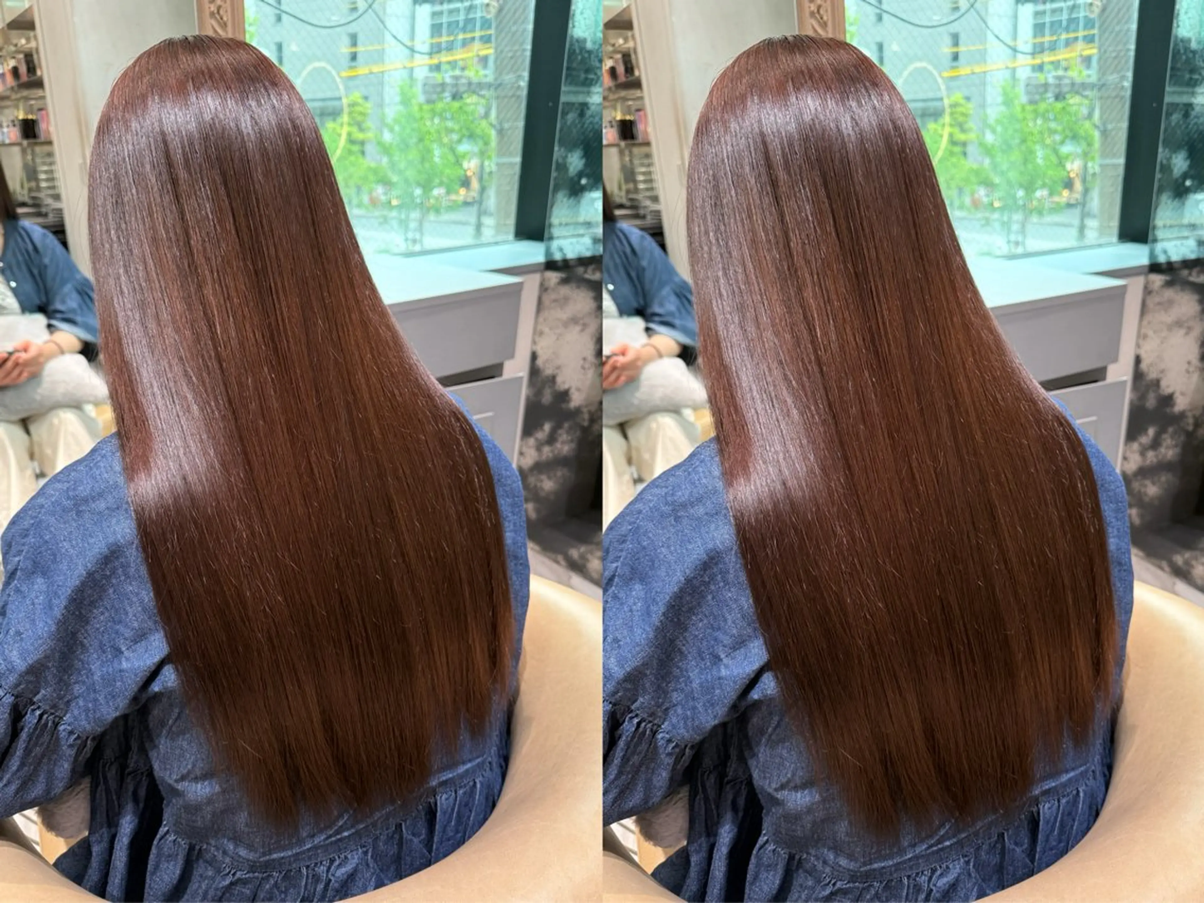 カラー ゆらんちょ/ブリーチ 無w/縮毛矯正/暖色のヘアスタイル