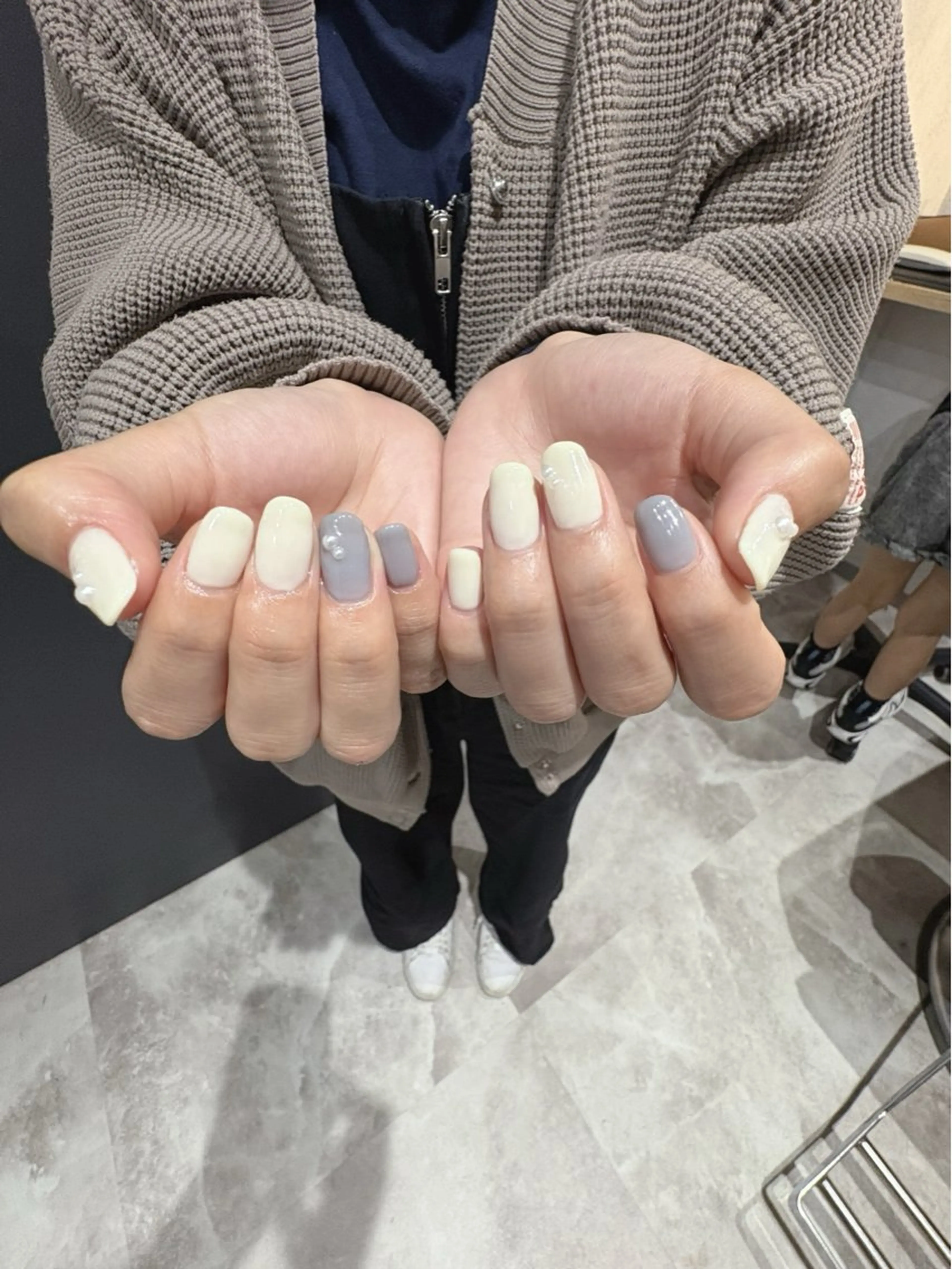 ネイル パステルネイル 黄色 ショートネイル Mutsumi柏のネイルデザイン
