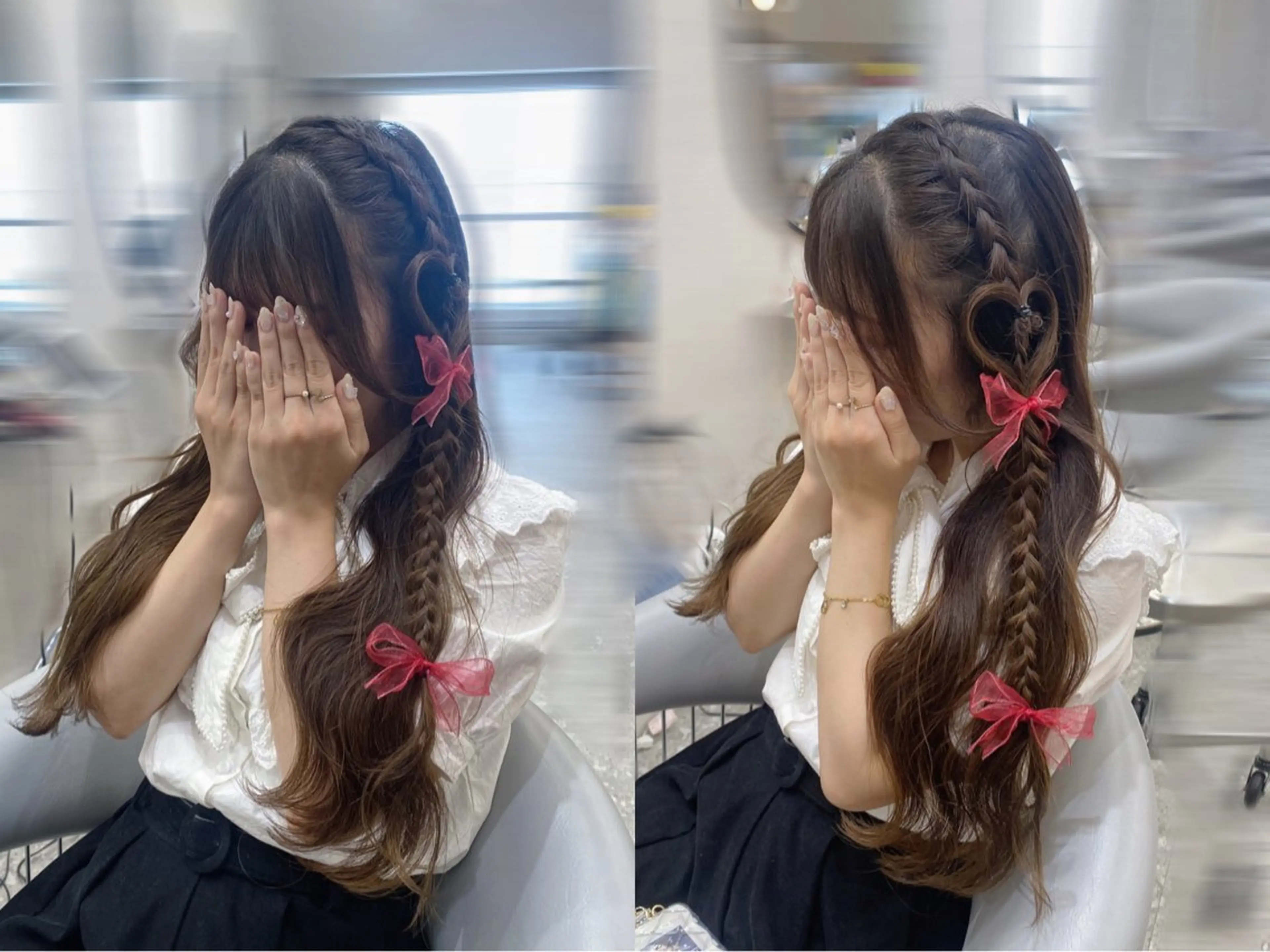 ロング カラー ヘアアレンジ 渋谷/韓国レイヤー/ シールエクステ ななのヘアスタイル