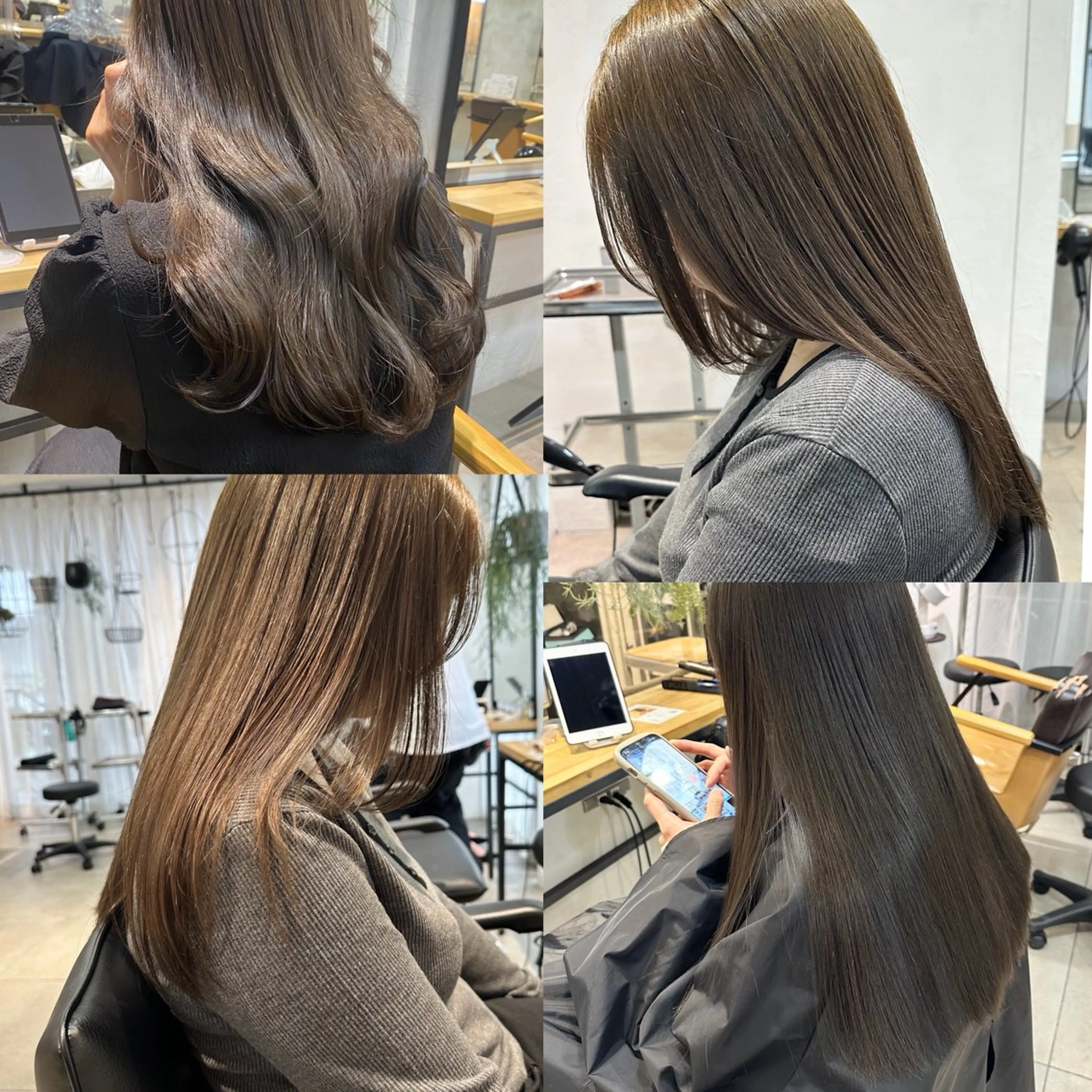 セミロング カラー ヘアカラー 縮毛矯正✨透明感 ☘️mariamuのヘアスタイル