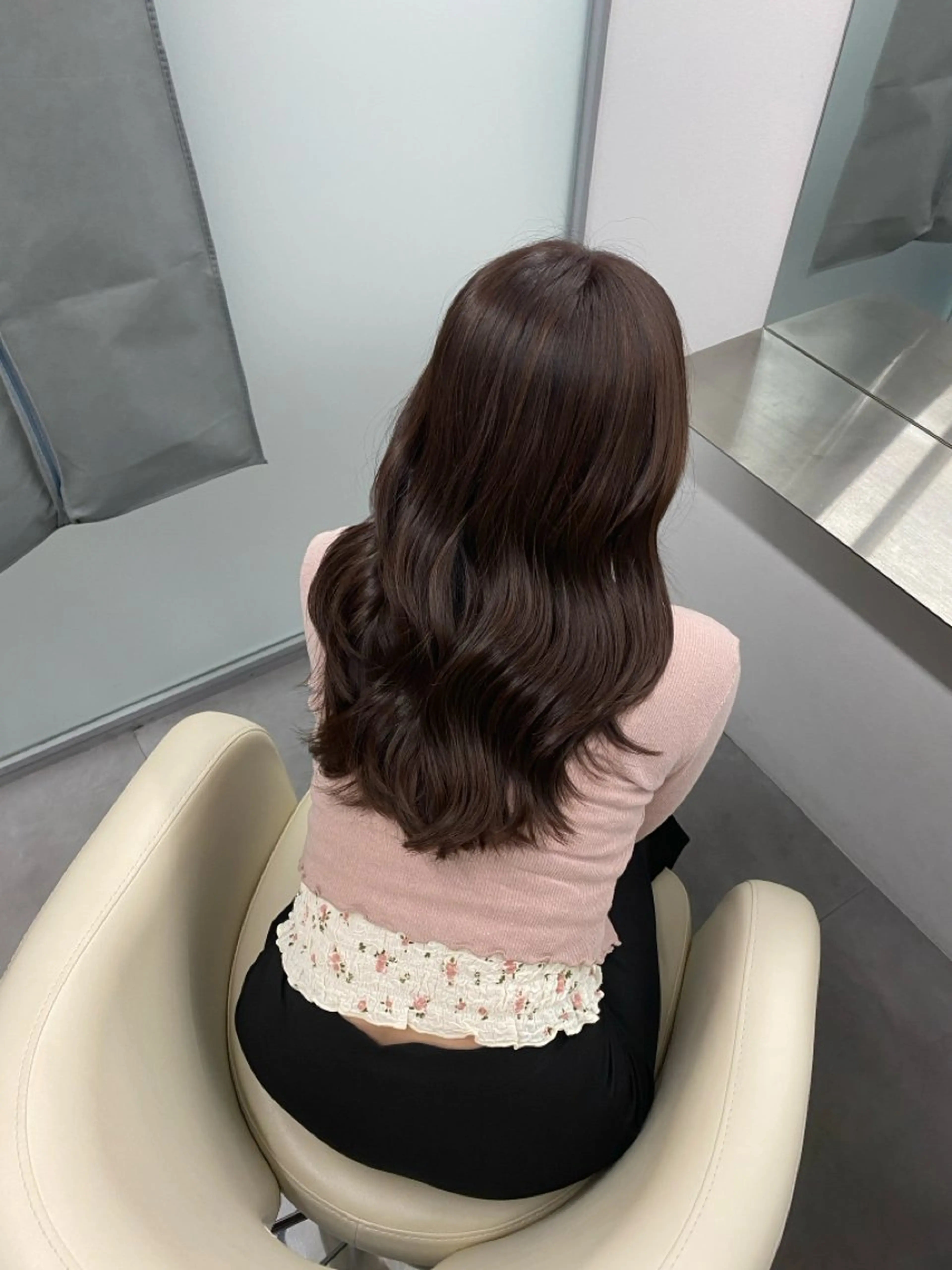 セミロング カラー グレージュ 江坂トレンド韓国風 髪質改善shinoのヘアスタイル