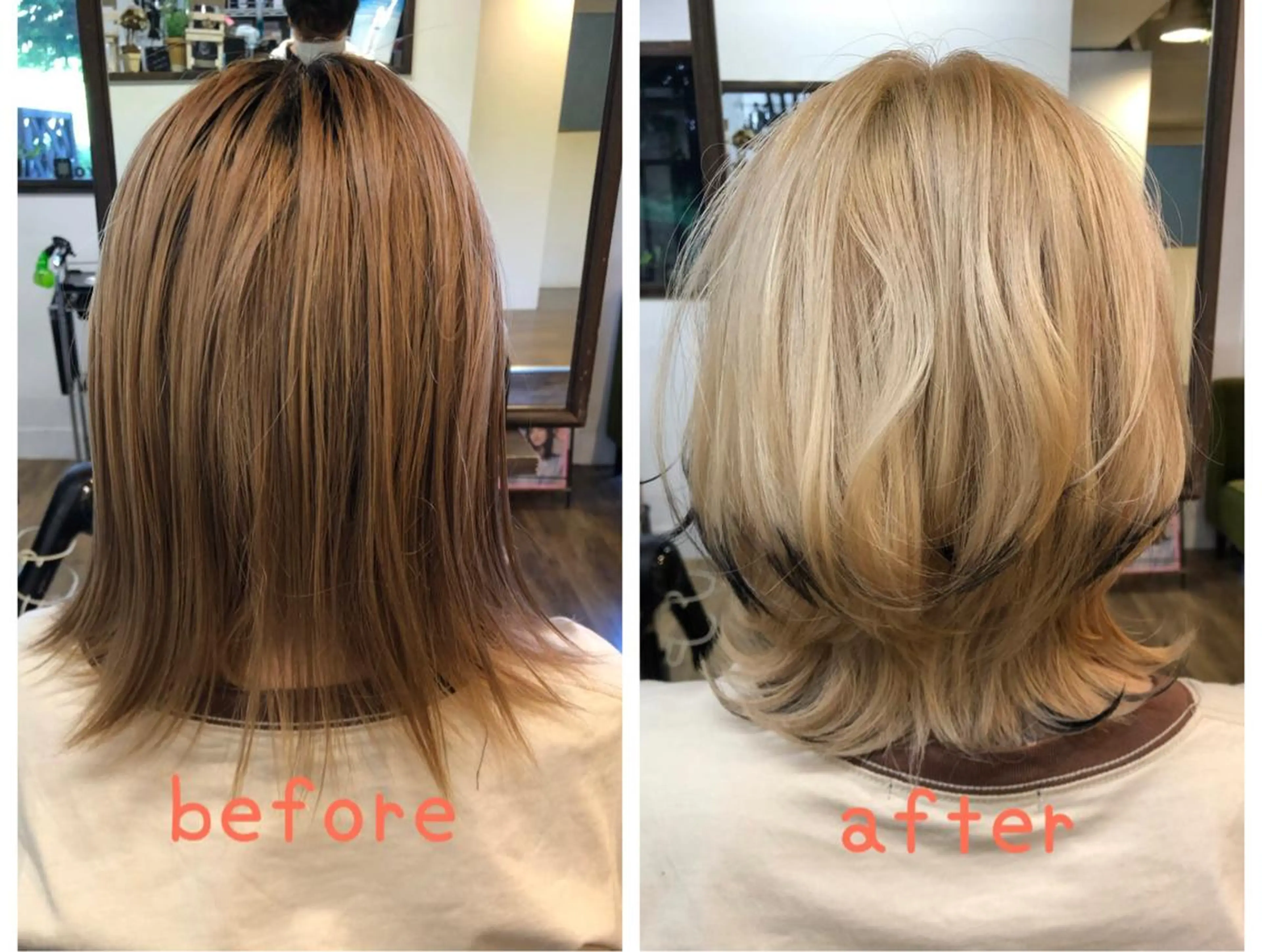 《個性的なヘアカラーがお好きな方にオススメ♪》ヘムカラーデザイン(ブリーチ1回込み)+全体カラーの写真