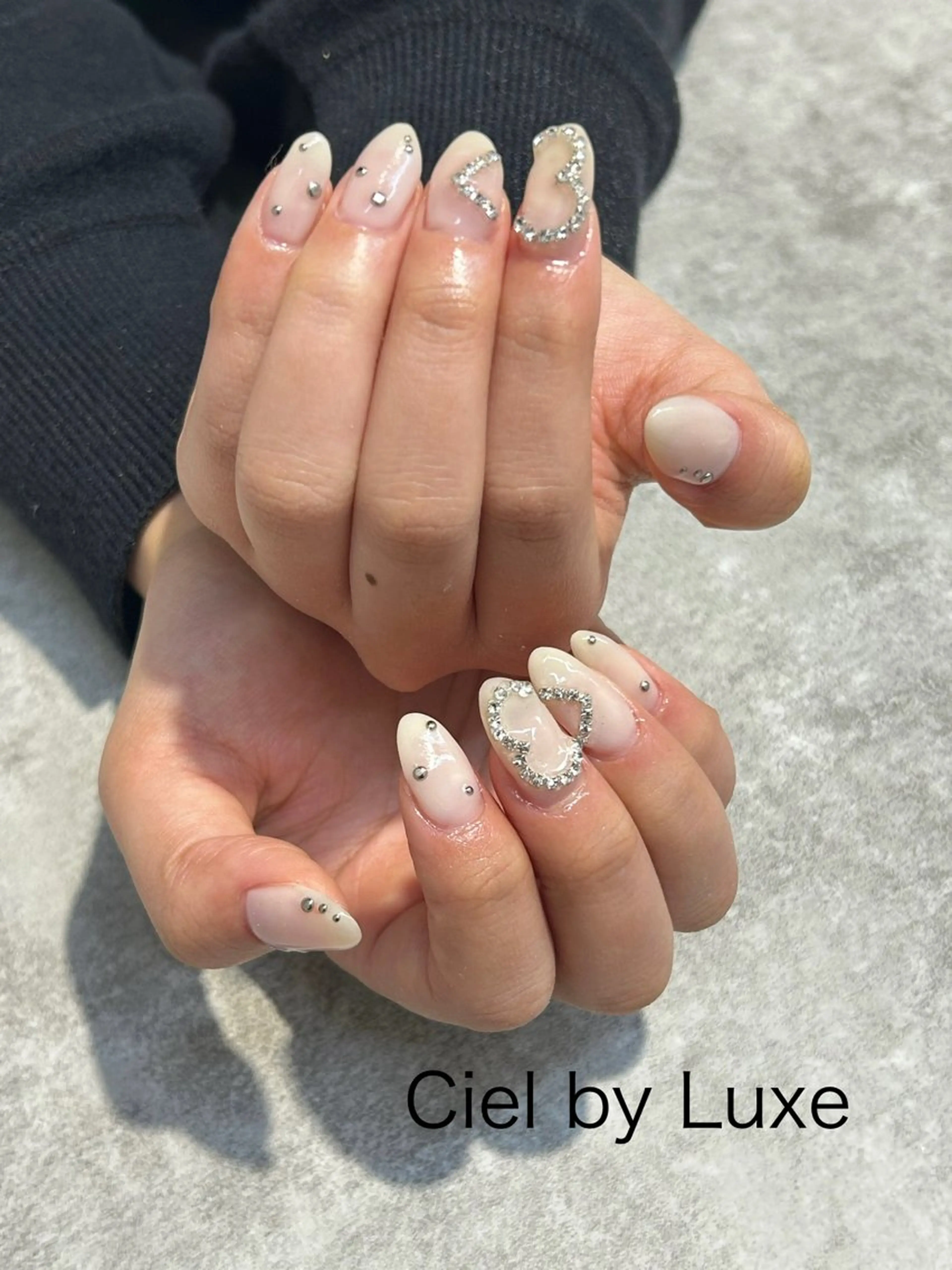 ネイル ハート キラキラネイル CielbyLuxe manamiのネイルデザイン