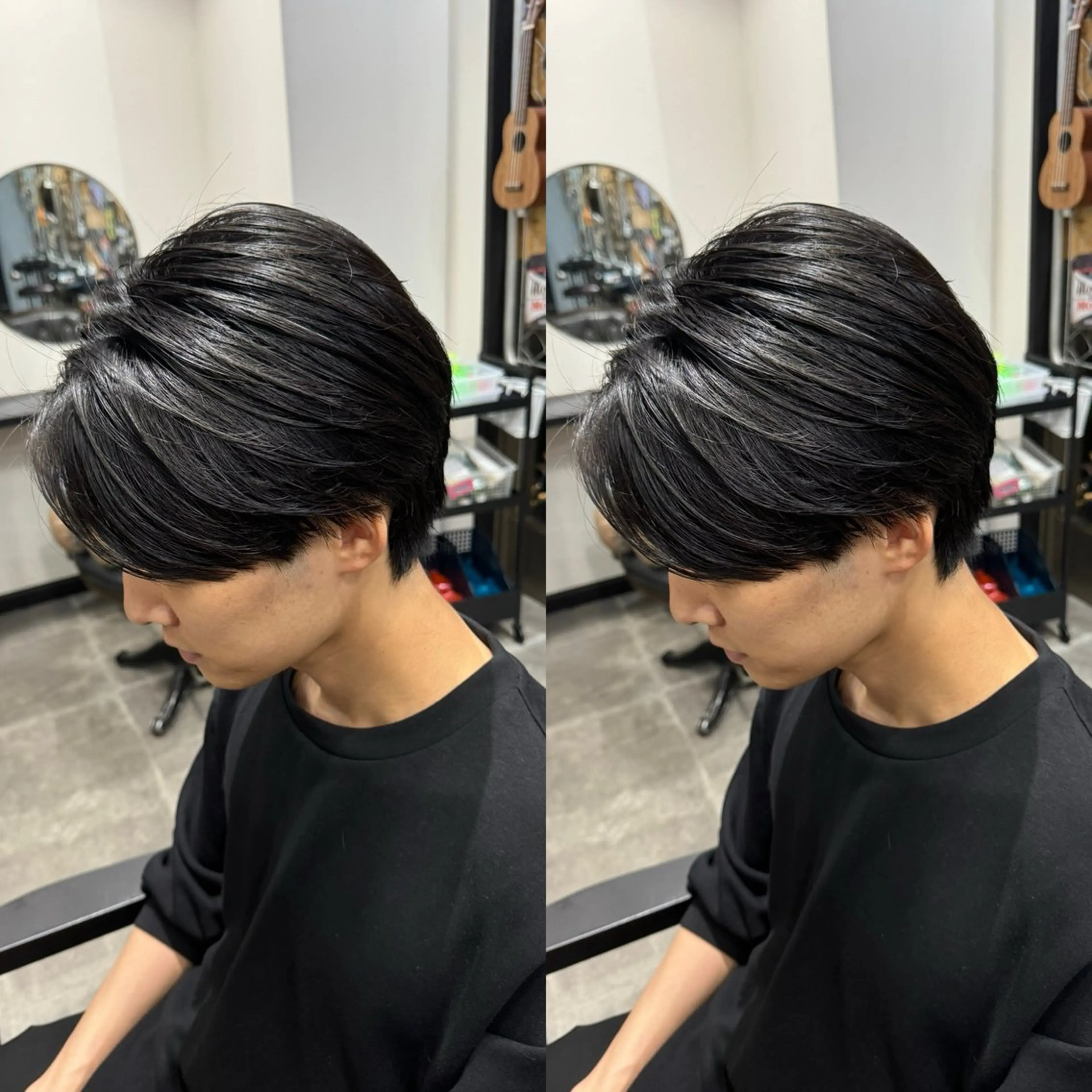 パーマ メンズ カット パーマ センターパート ／植田のヘアスタイル