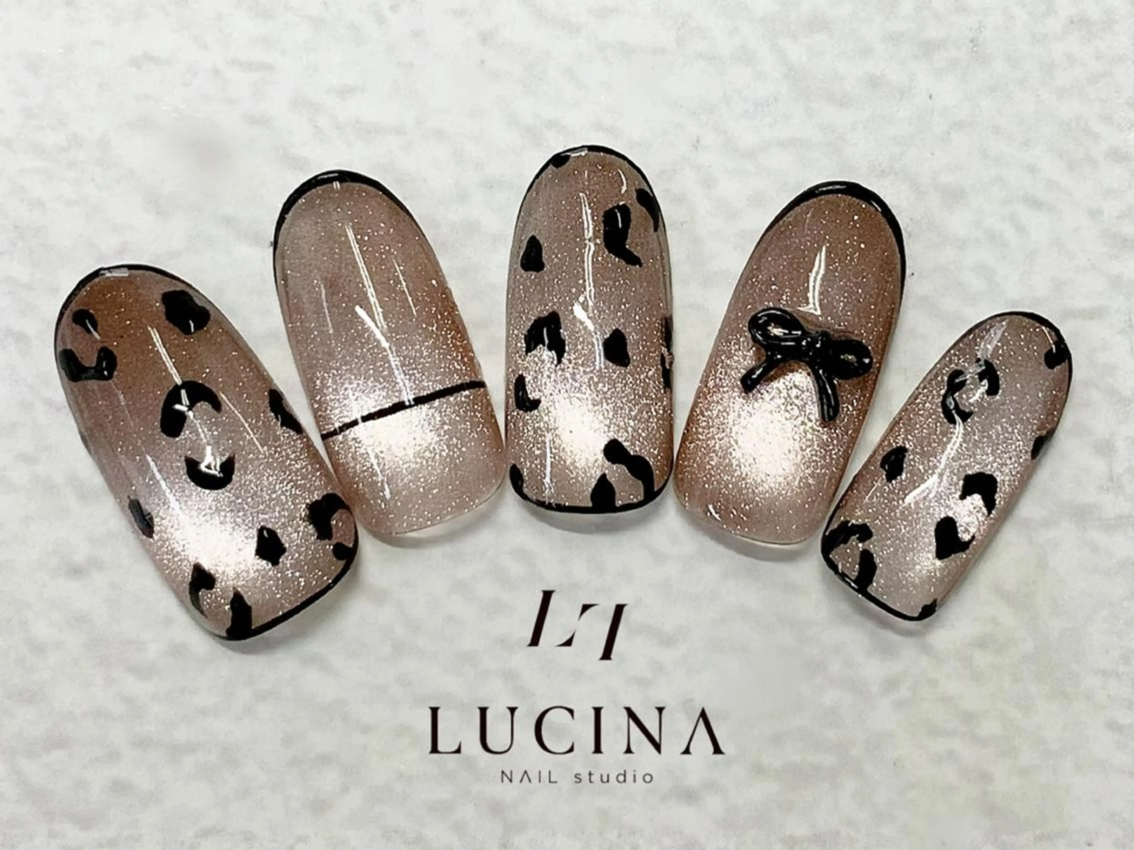 ネイル アニマル柄 クリアネイル 長さ出し フットネイル フレンチネイル ハンドネイル 新橋 ルキナ スタッフのネイルデザイン
