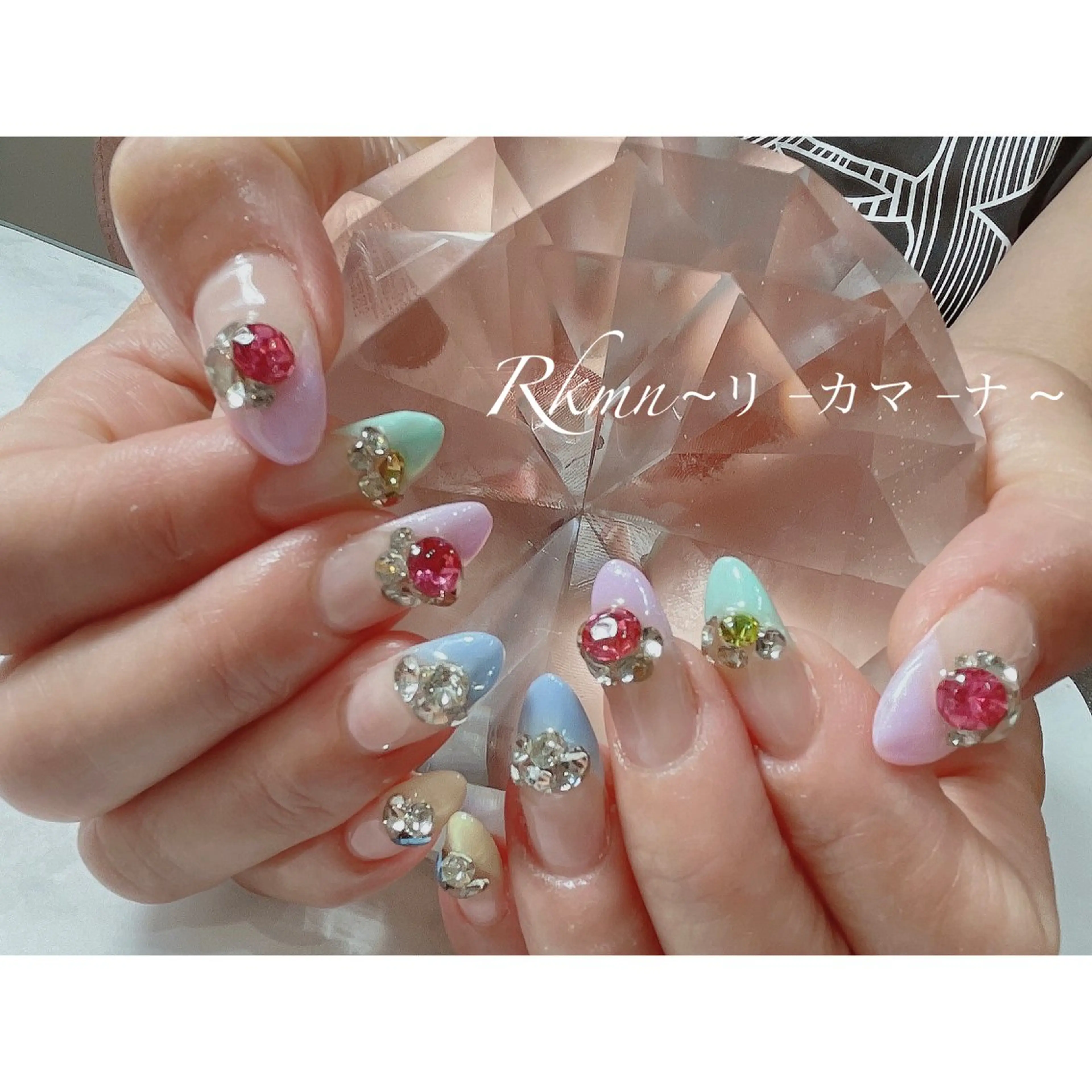 ネイル アートネイル フレンチネイル パステルネイル 春ネイル ハンドネイル フットネイル ハンドケア Rkmn ~リ-カマ-ナ~のネイルデザイン