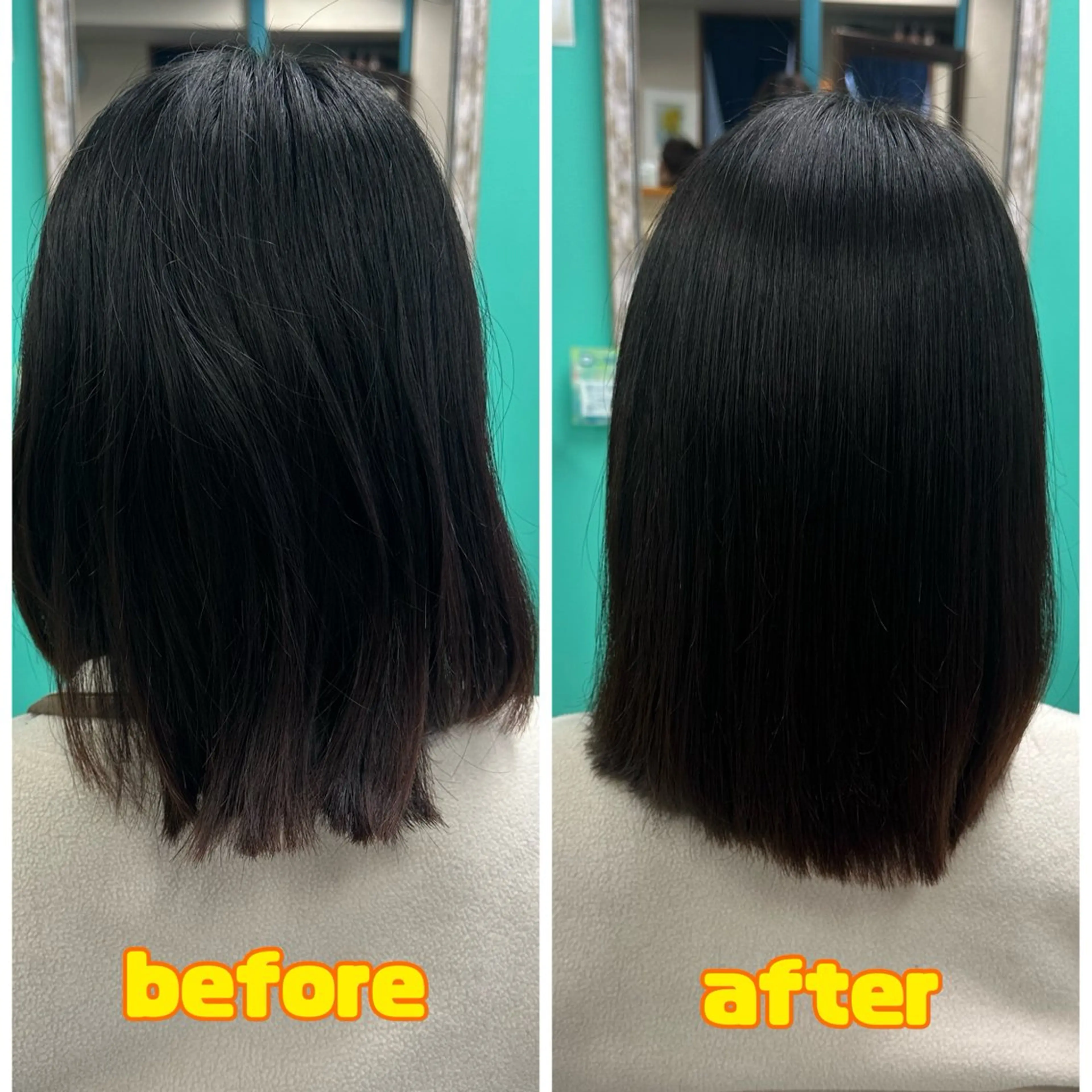 セミロング 縮毛矯正 三原 友美のヘアスタイル