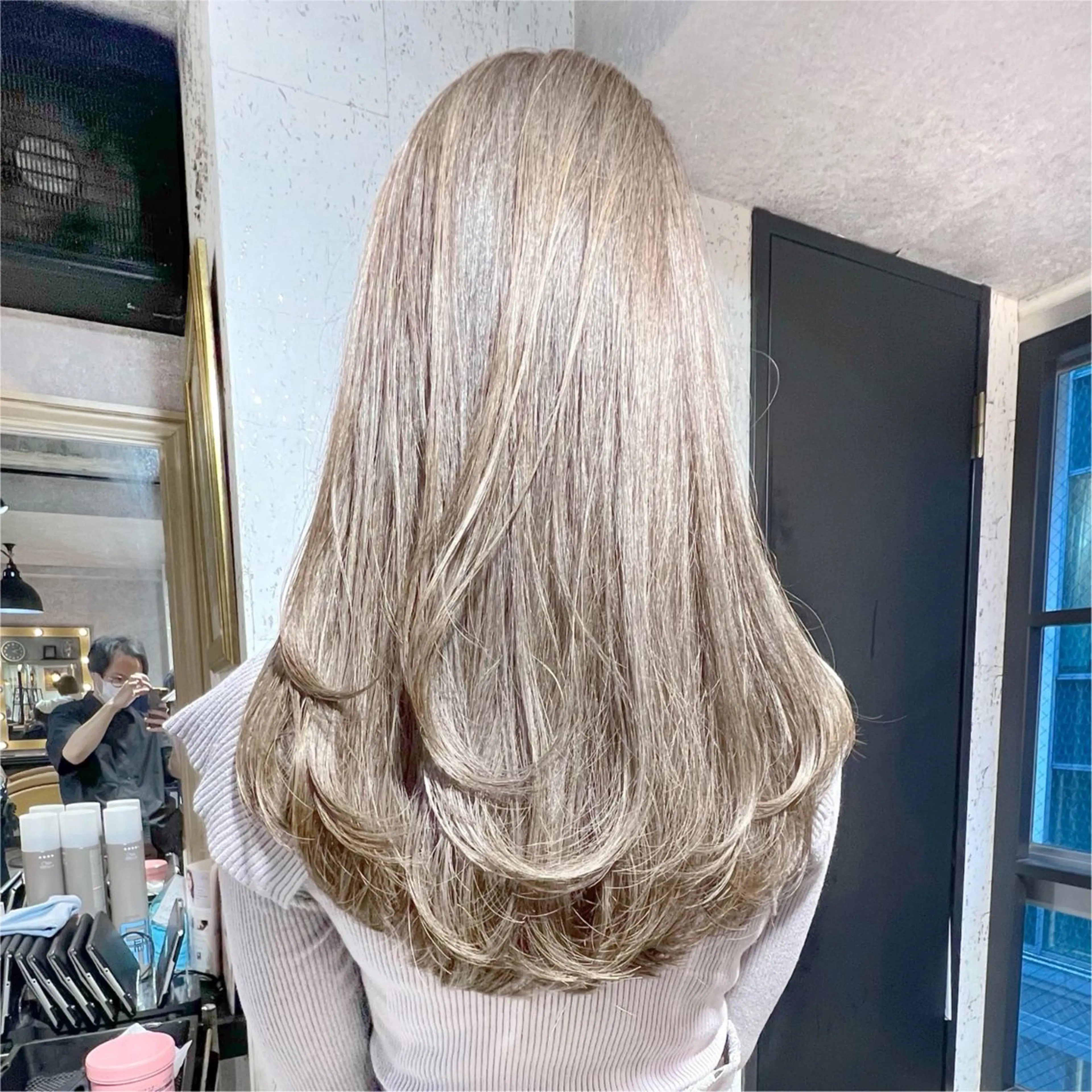 ミディアム カラー カット ヘアカラー 大人可愛い/レイヤー 色素改善カラー/山口のヘアスタイル