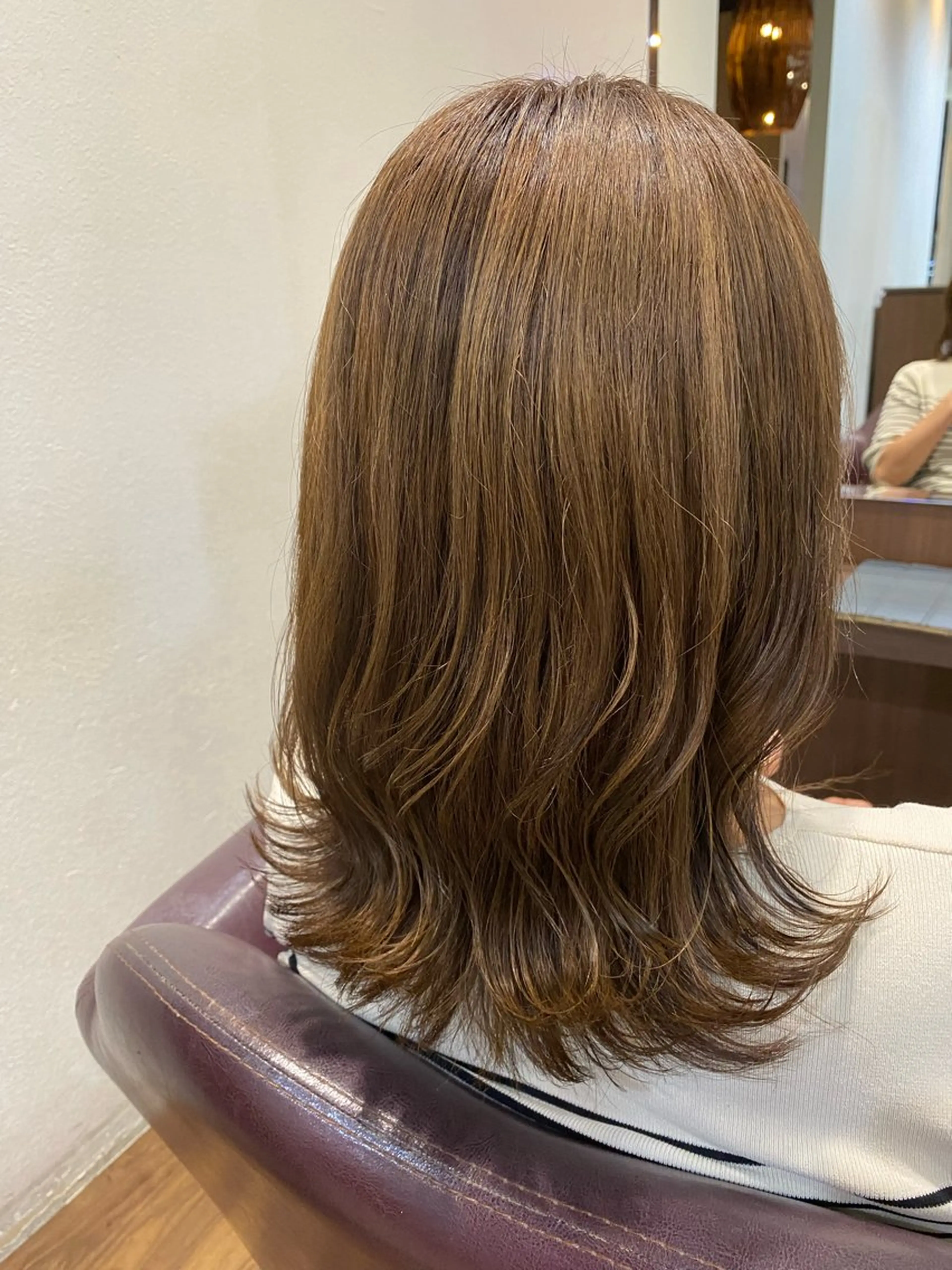 セミロング カラー ベージュカラー ハイライトカラー ハイライト 仲井 充のヘアスタイル