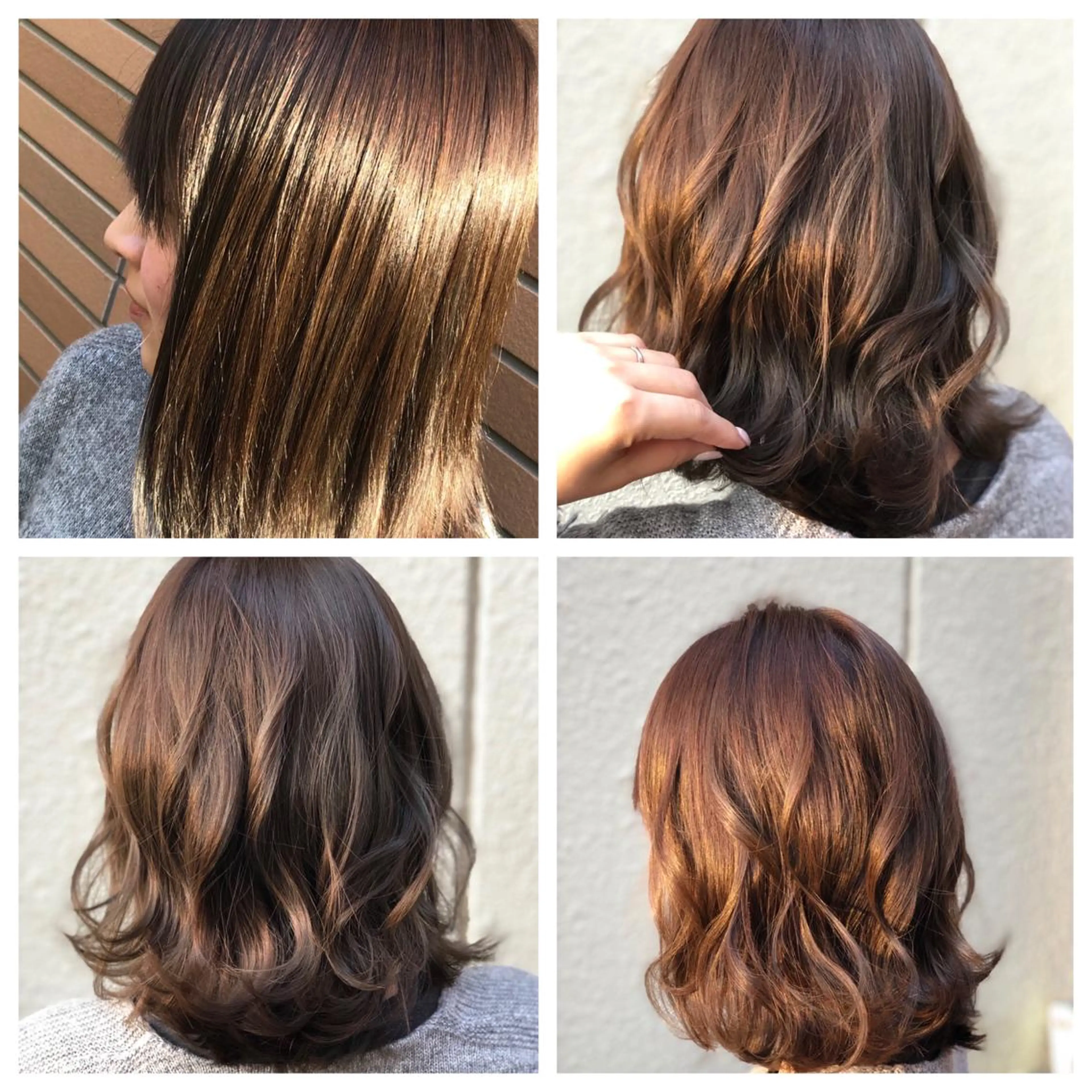 ミディアム カット 艶カラー🩵💛 NANAのヘアスタイル