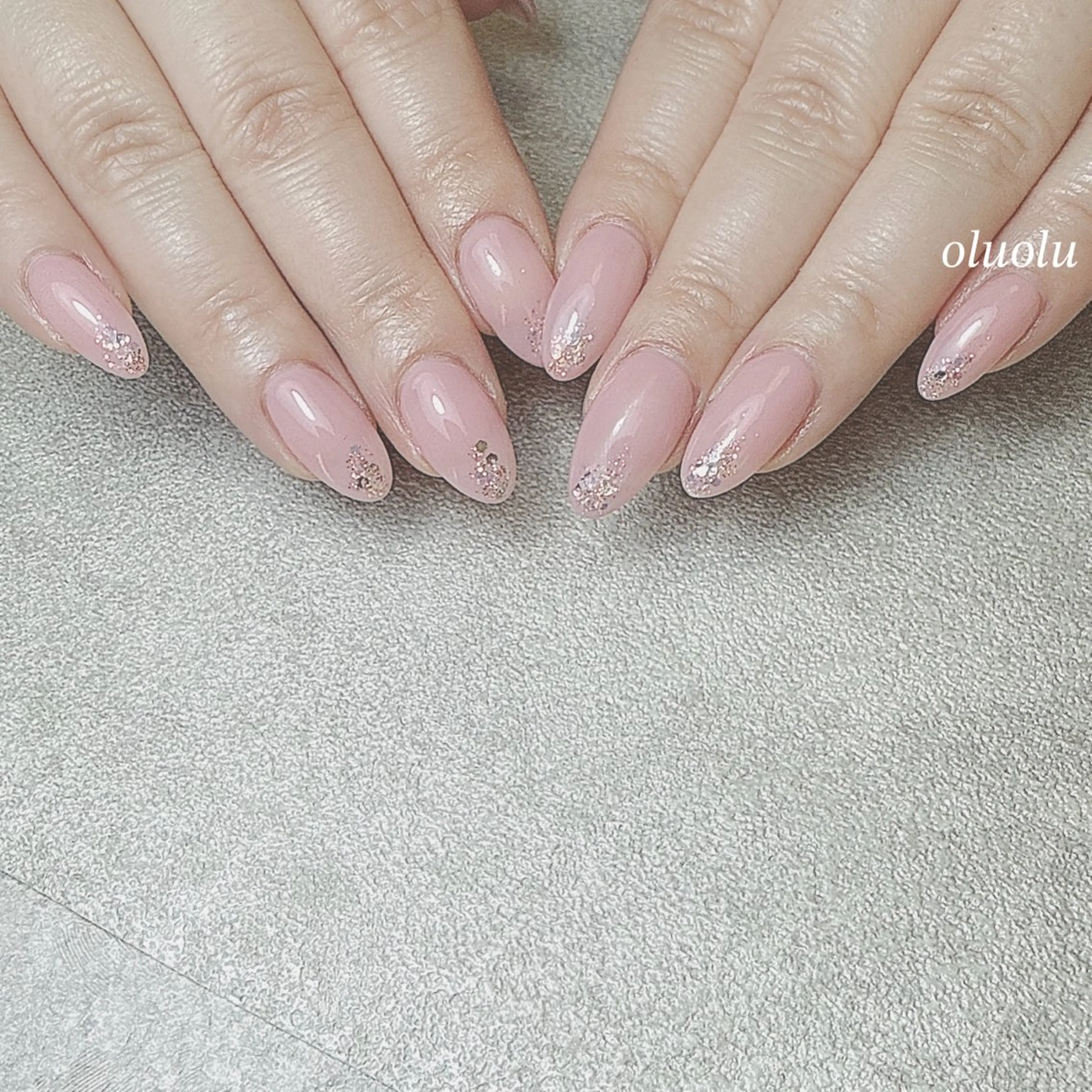 ネイル アートネイル オフィスネイル ピンク シンプルネイル 大村 紬華のネイルデザイン