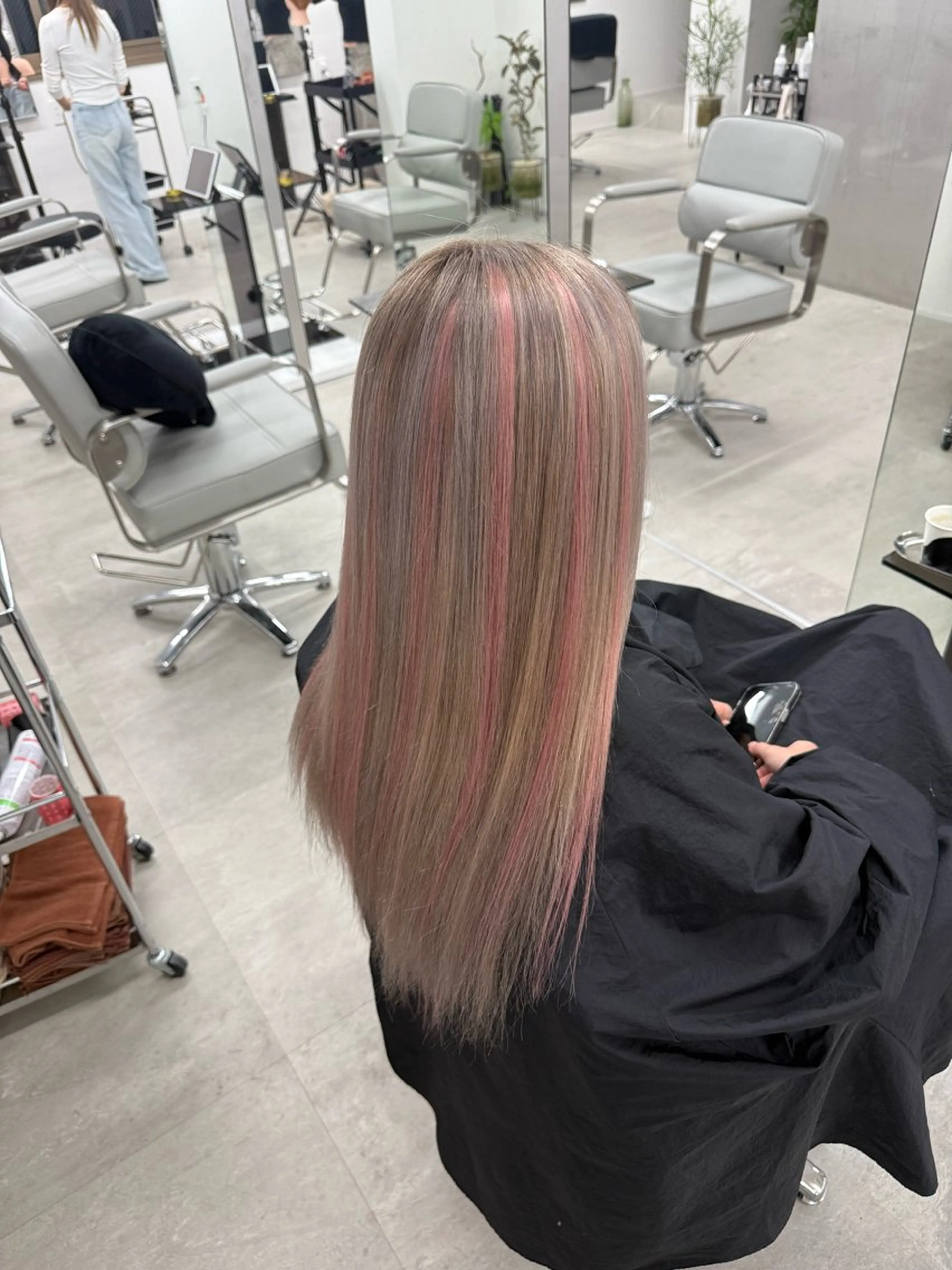 ロング エクステ ハイライト エクステ yuna/透明感 カラー/エクステのヘアスタイル