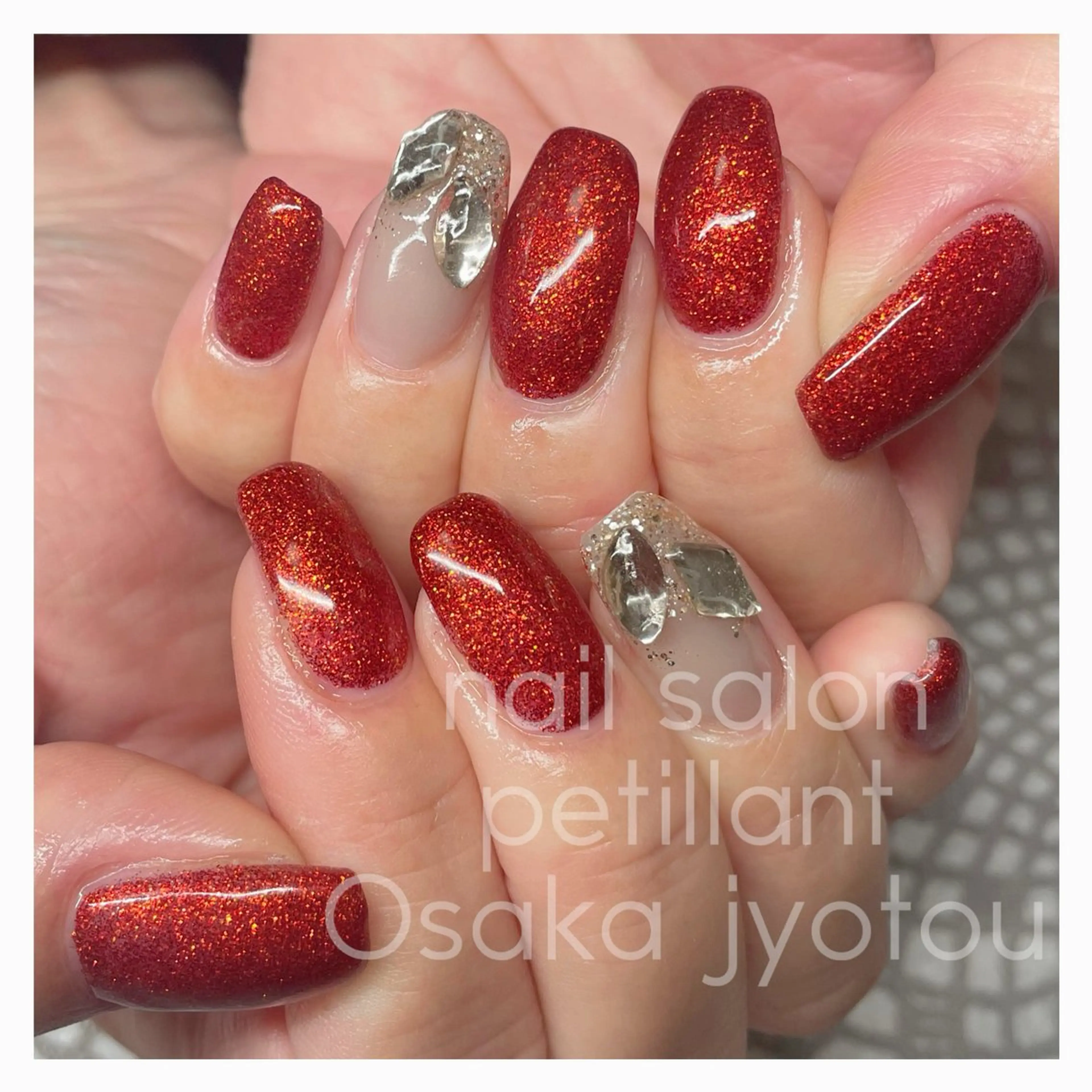 ネイル 持ち込み 冬ネイル クリスマス nail salon petillantのネイルデザイン
