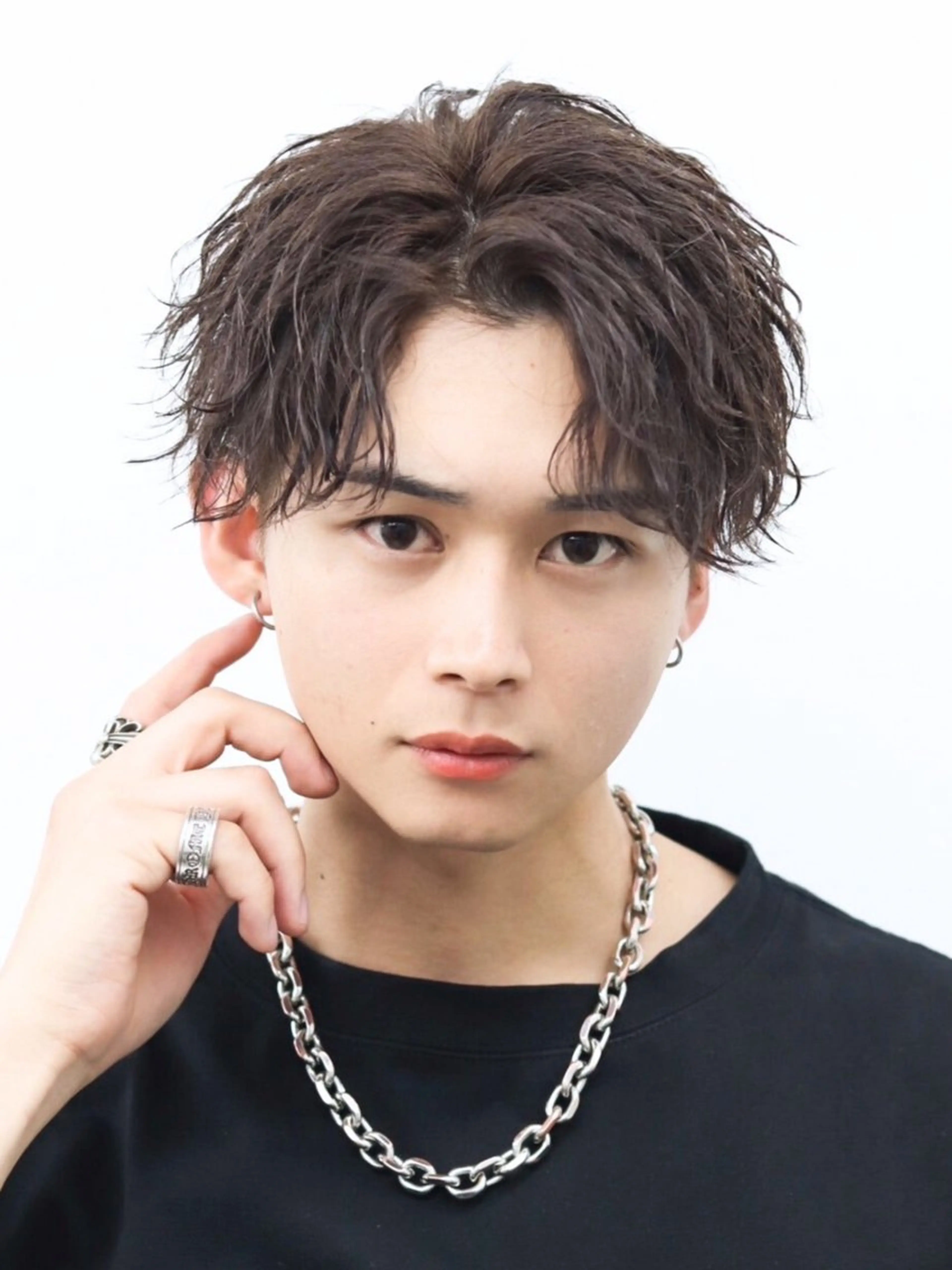 ミディアム カラー パーマ メンズ カット パーマ パーマ職人🔥／短髪 執行役員／YUTAのヘアスタイル